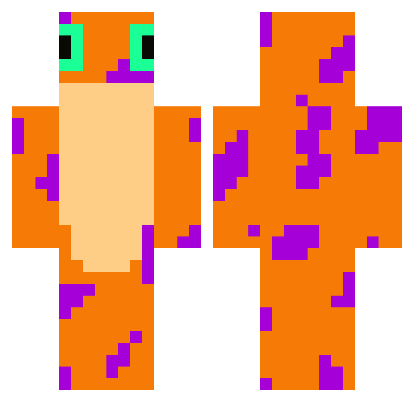 SoCk_Quest Minecraft skin, front and back view