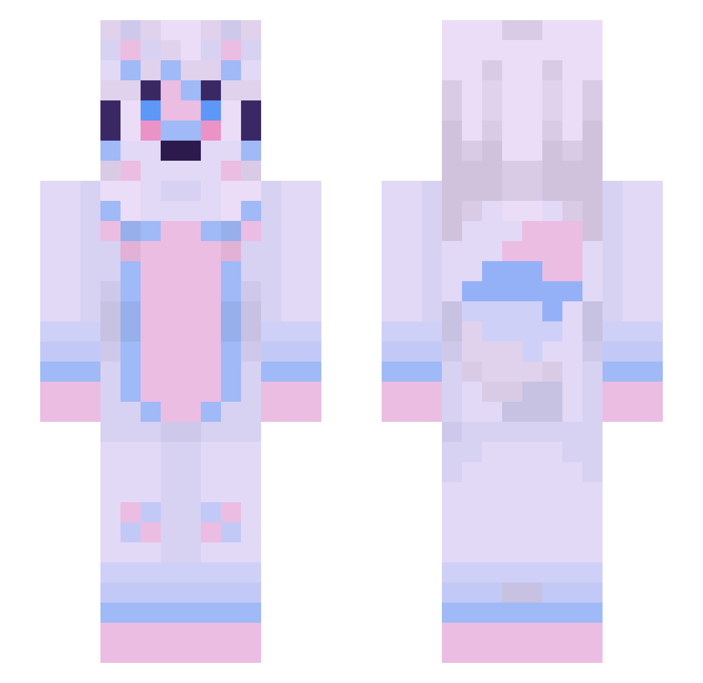 lilycolonthree Minecraft skin, front and back view