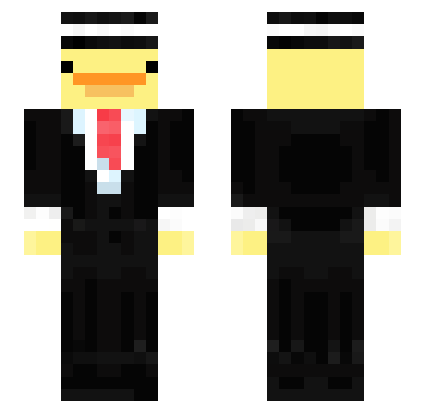 bedless6 Minecraft skin, front and back view