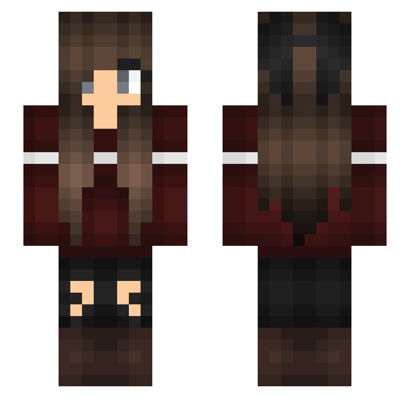 PlsSendHelp Minecraft skin, front and back view