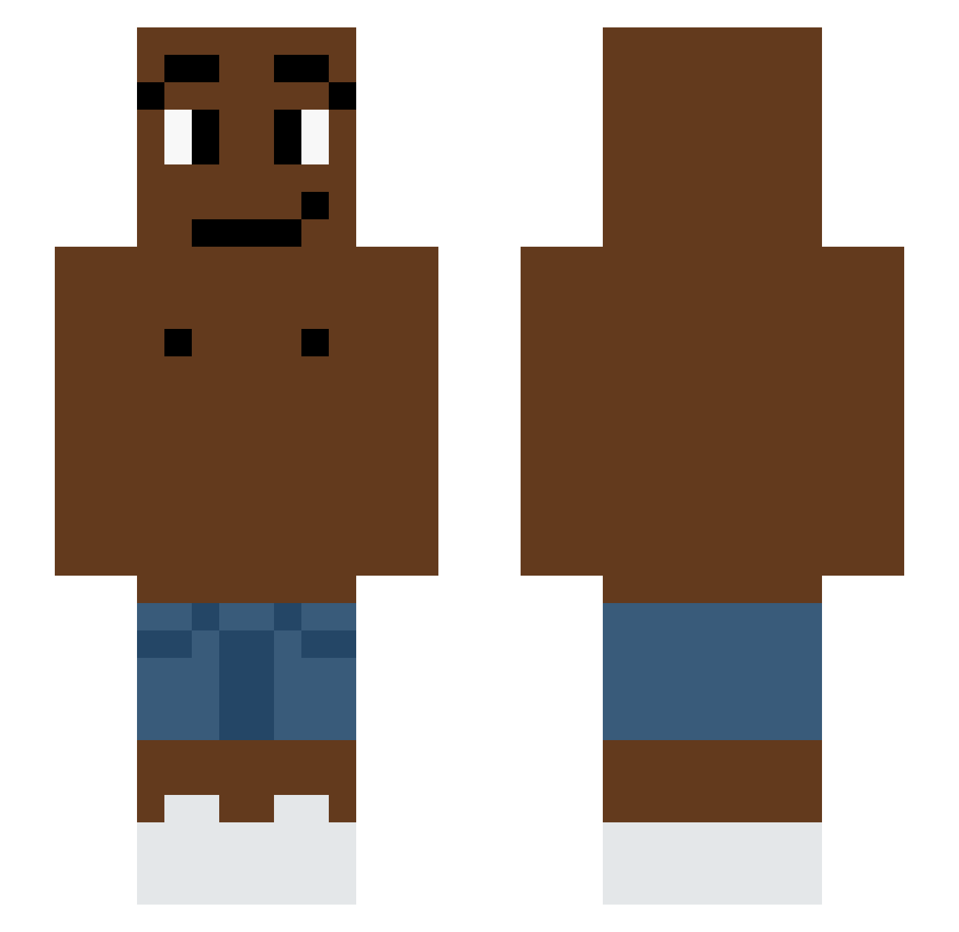 Qakl Minecraft skin, front and back view