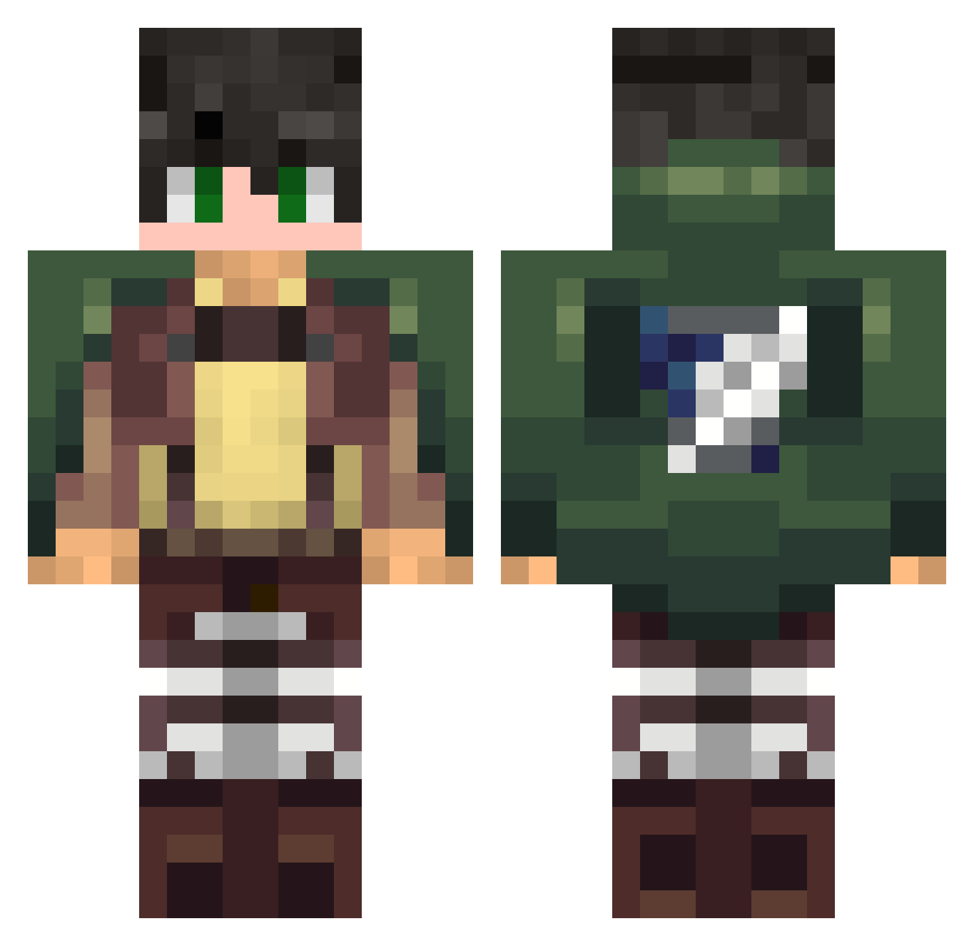 Heppahh17 Minecraft skin, front and back view