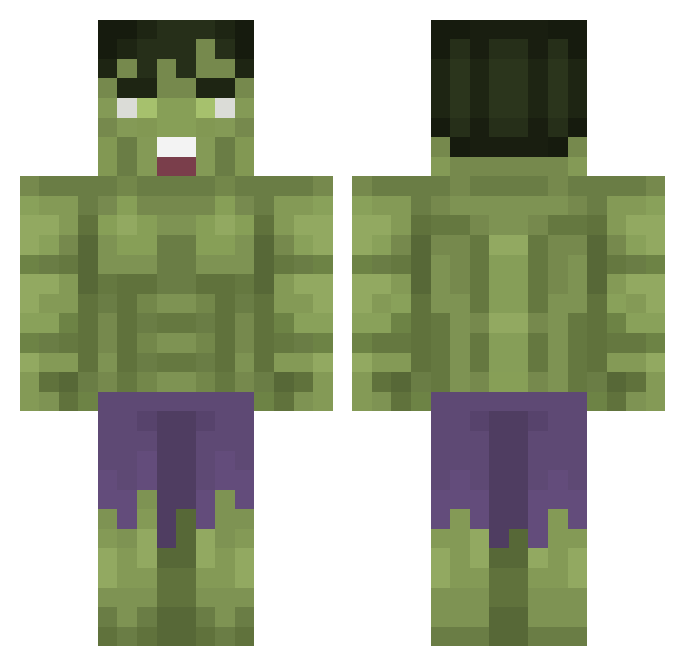 Pumpolumpo Minecraft skin, front and back view