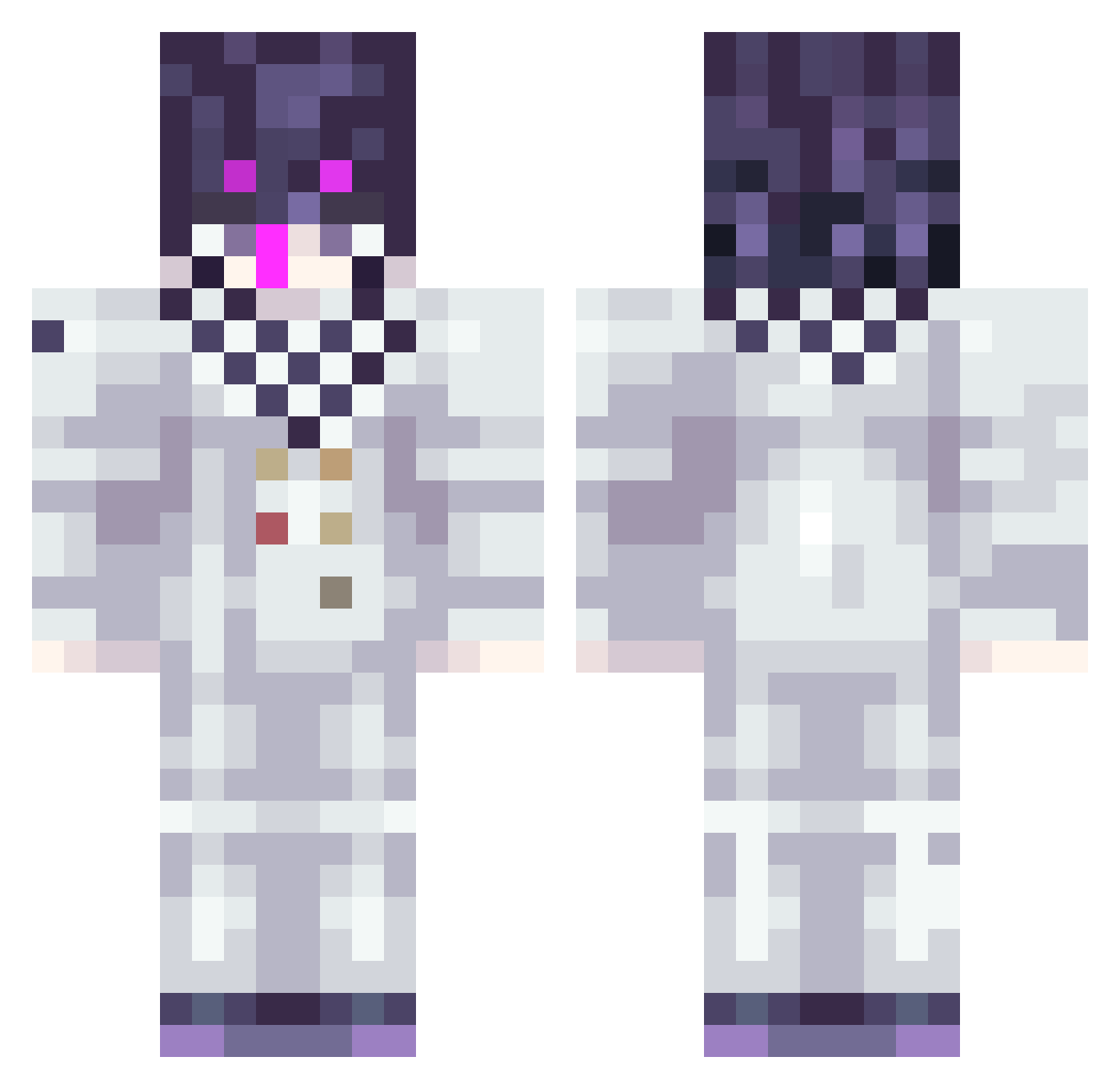 waisetsu Minecraft skin, front and back view