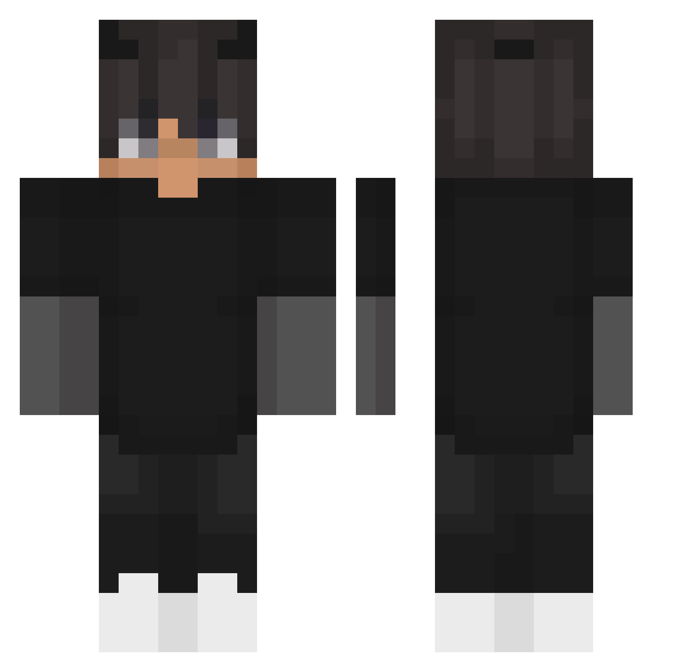 rahws Minecraft skin, front and back view
