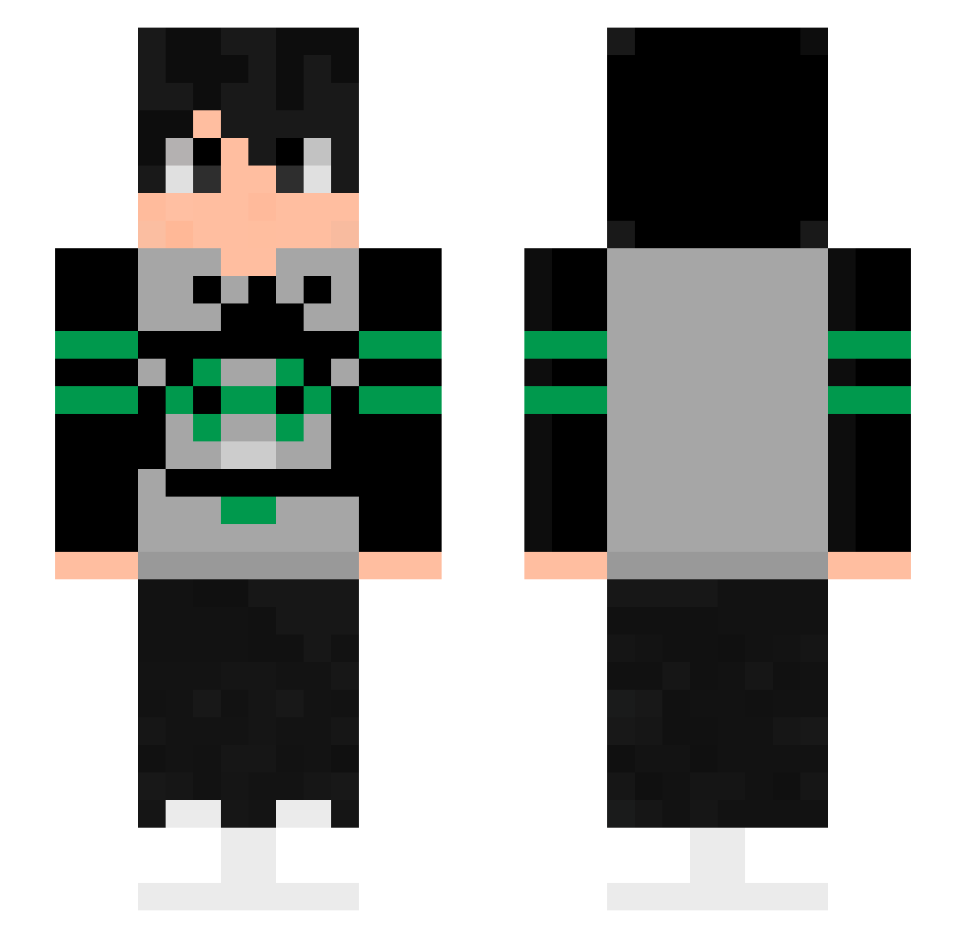 Kaleitors Minecraft skin, front and back view