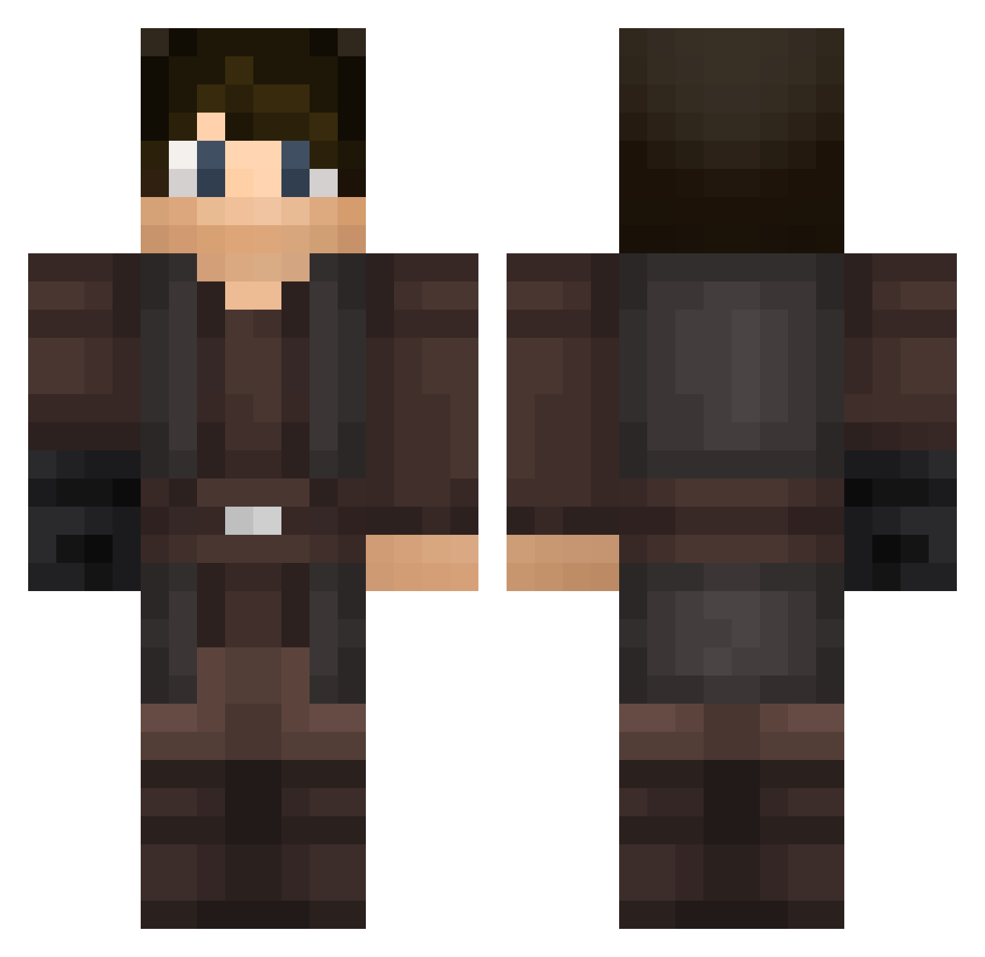 KawaiiCr7 Minecraft skin, front and back view