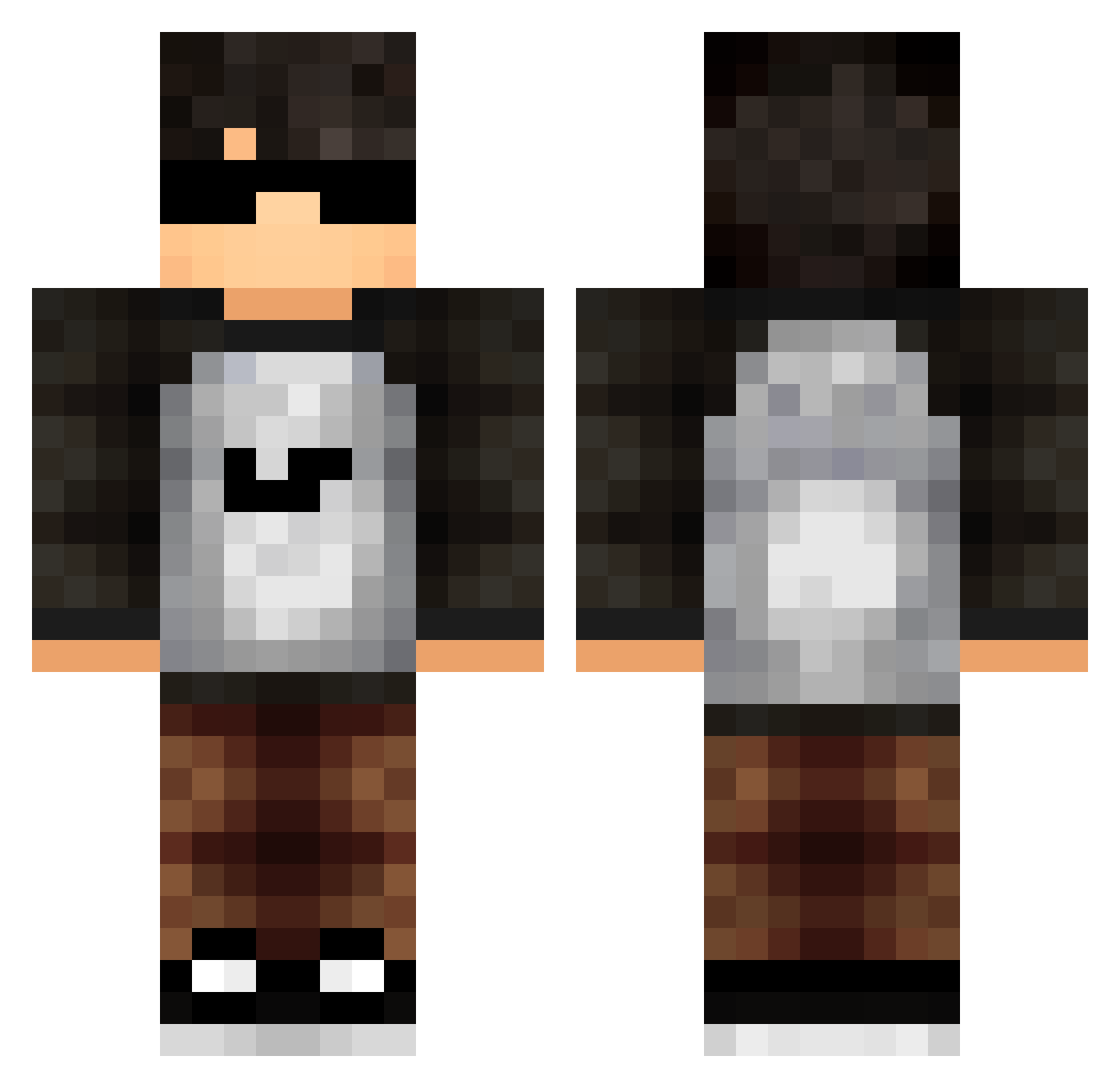 KILLlock Minecraft skin, front and back view