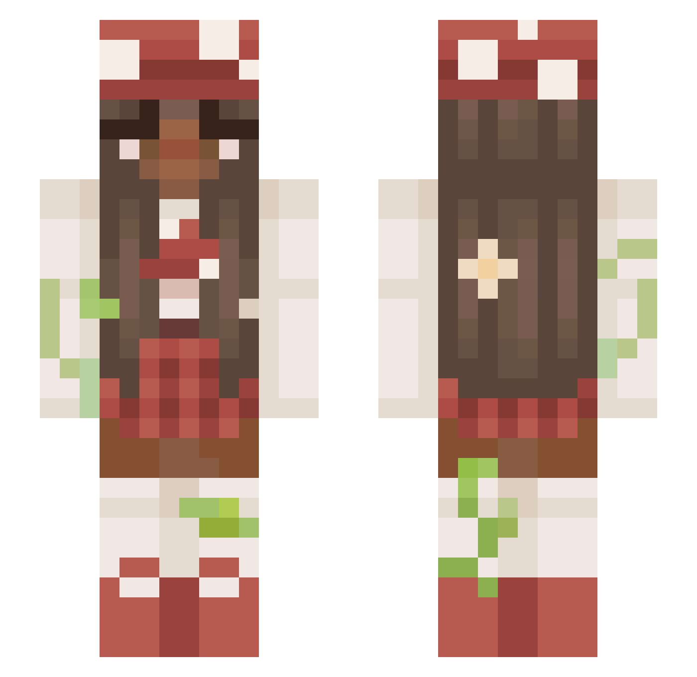 Mikmmon Minecraft skin, front and back view