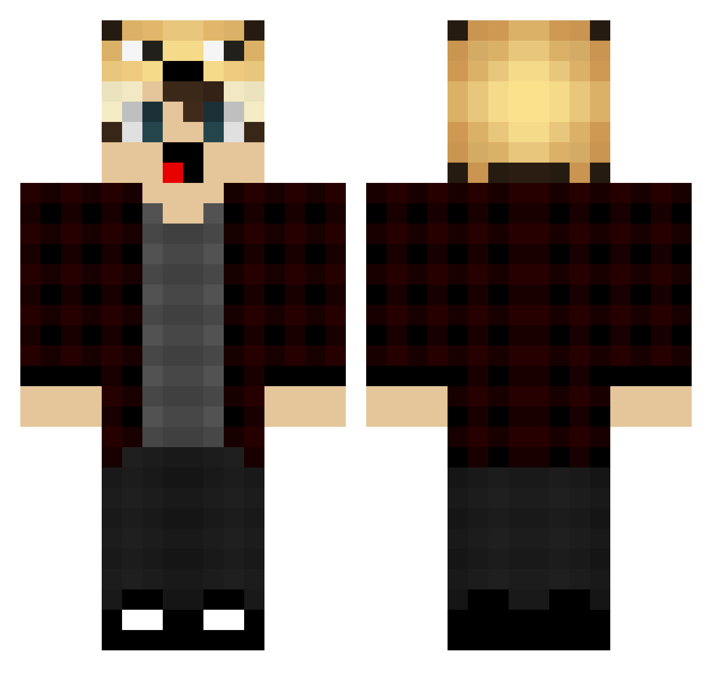 ReviLzAlm5tar Minecraft skin, front and back view