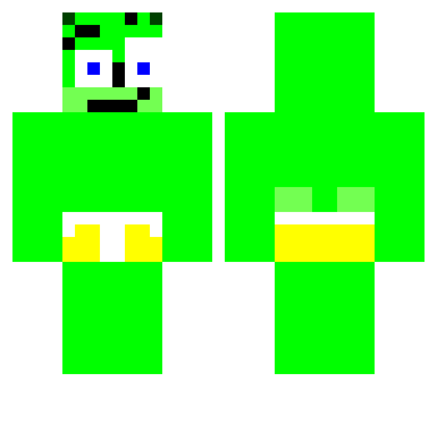 tizi77 Minecraft skin, front and back view