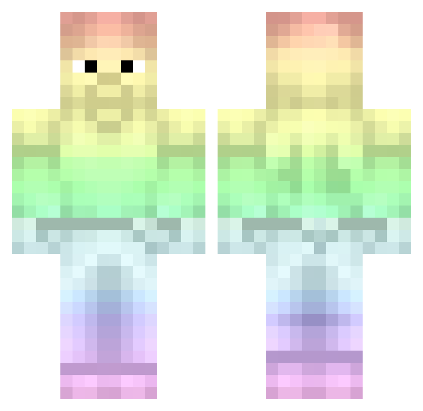 Puttereiei Minecraft skin, front and back view