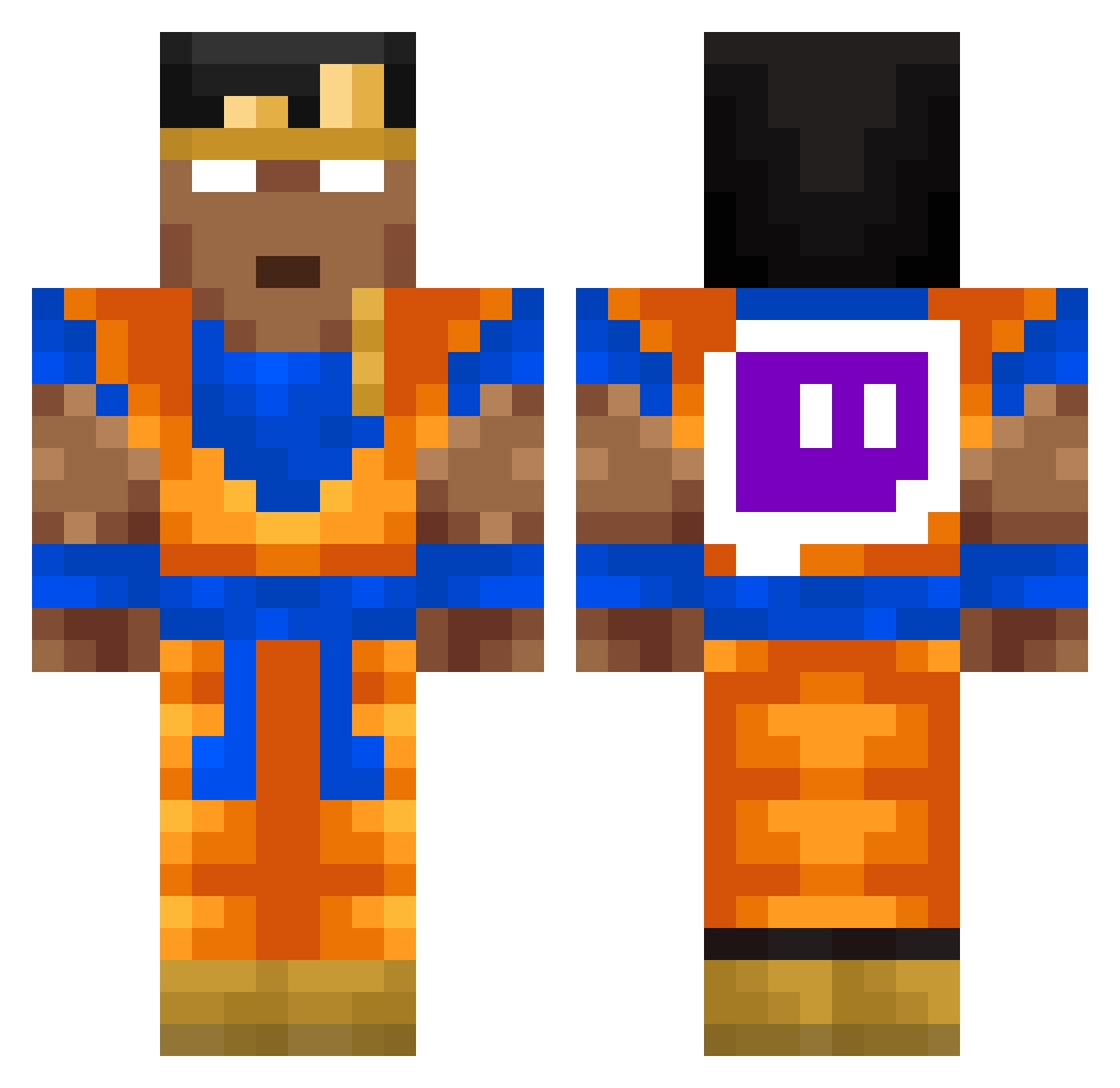 Erajs Minecraft skin, front and back view