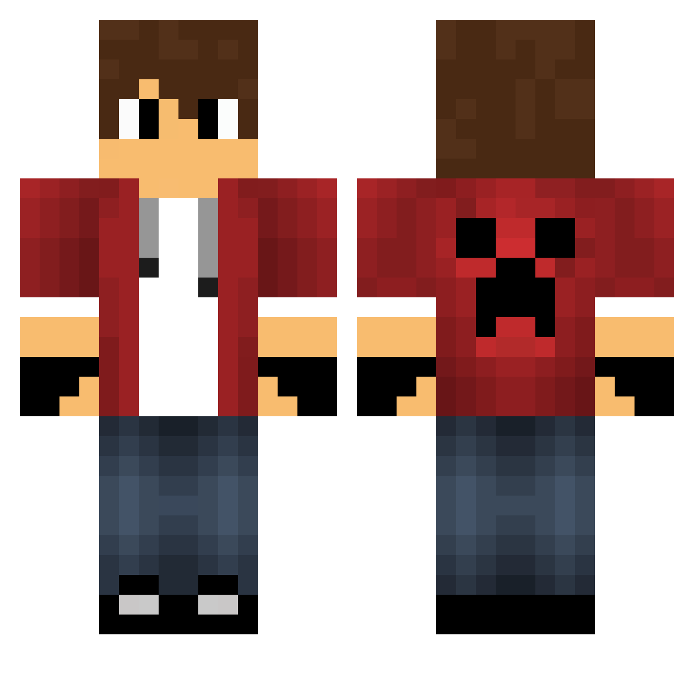 st1chh Minecraft skin, front and back view