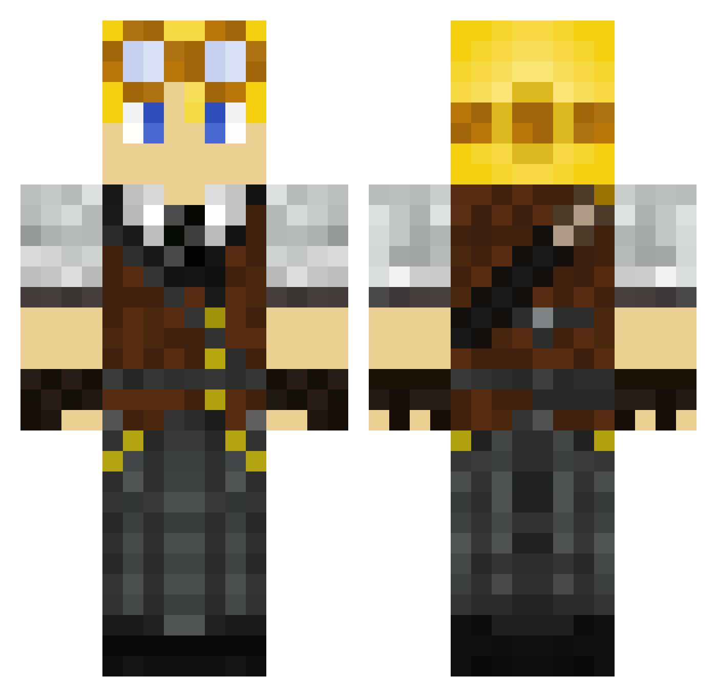 weeD03 Minecraft skin, front and back view