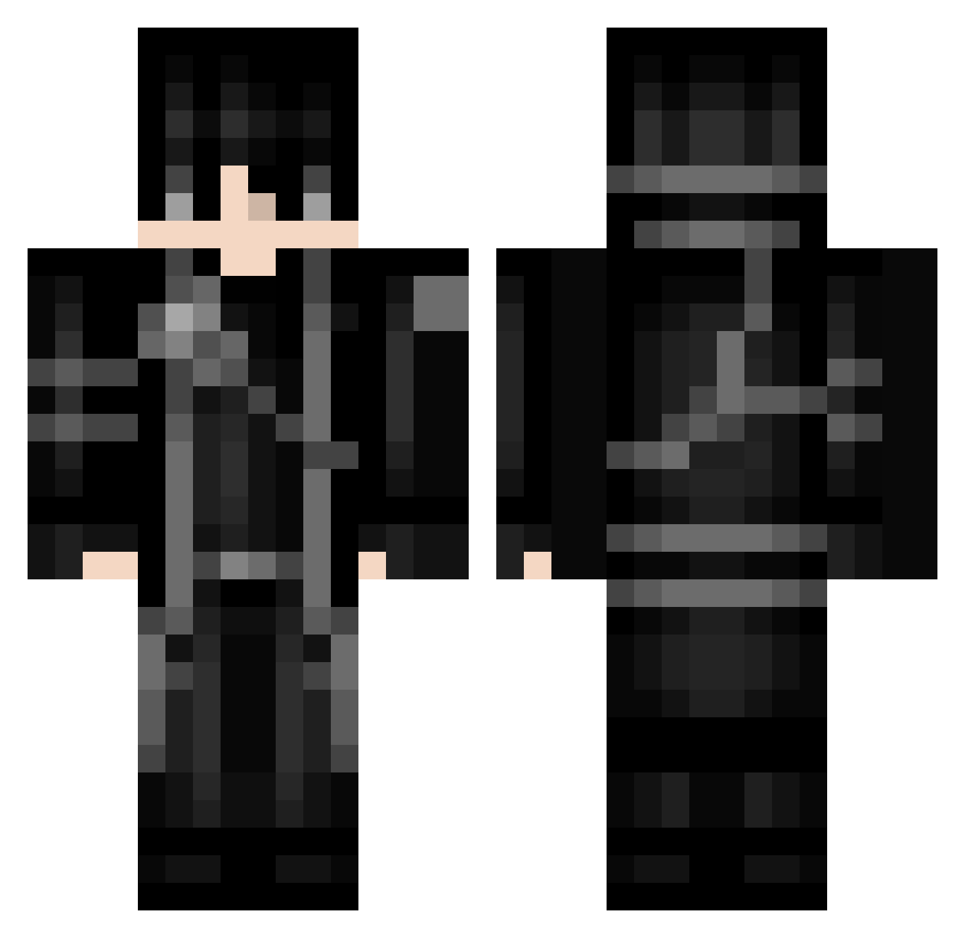 Spr3y Minecraft skin, front and back view