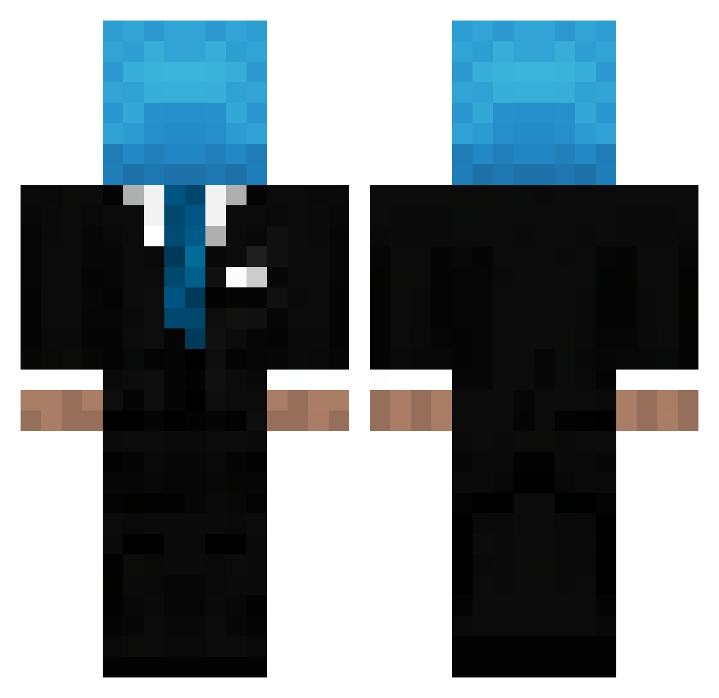Dupped Minecraft skin, front and back view