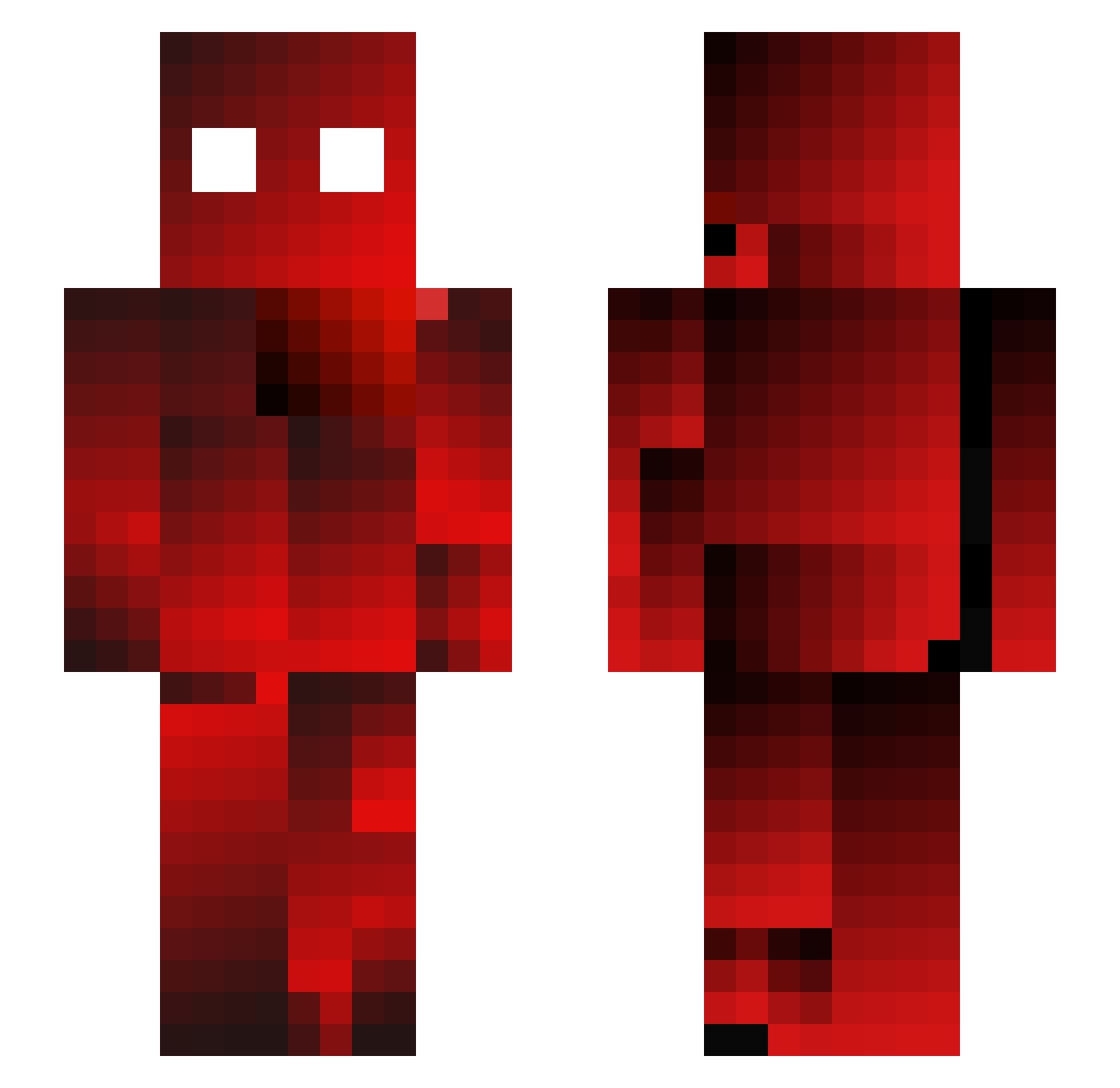Vizztory Minecraft skin, front and back view