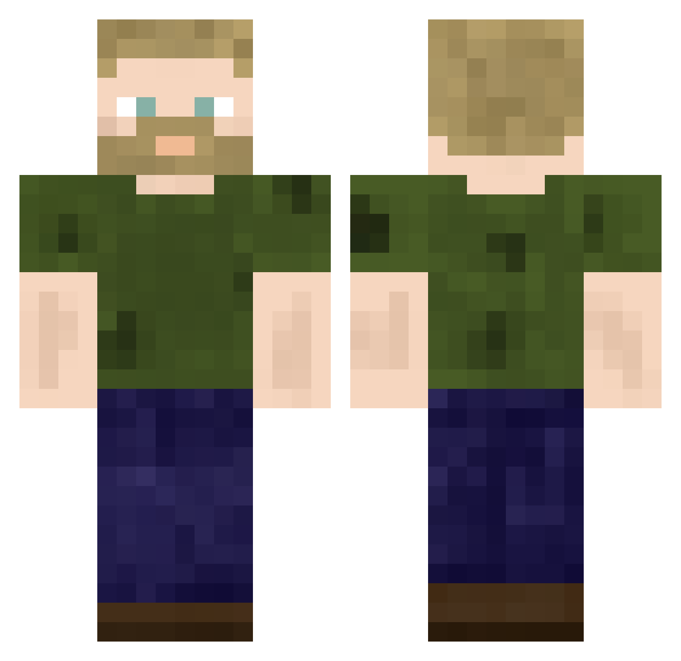 timmypirater Minecraft skin, front and back view