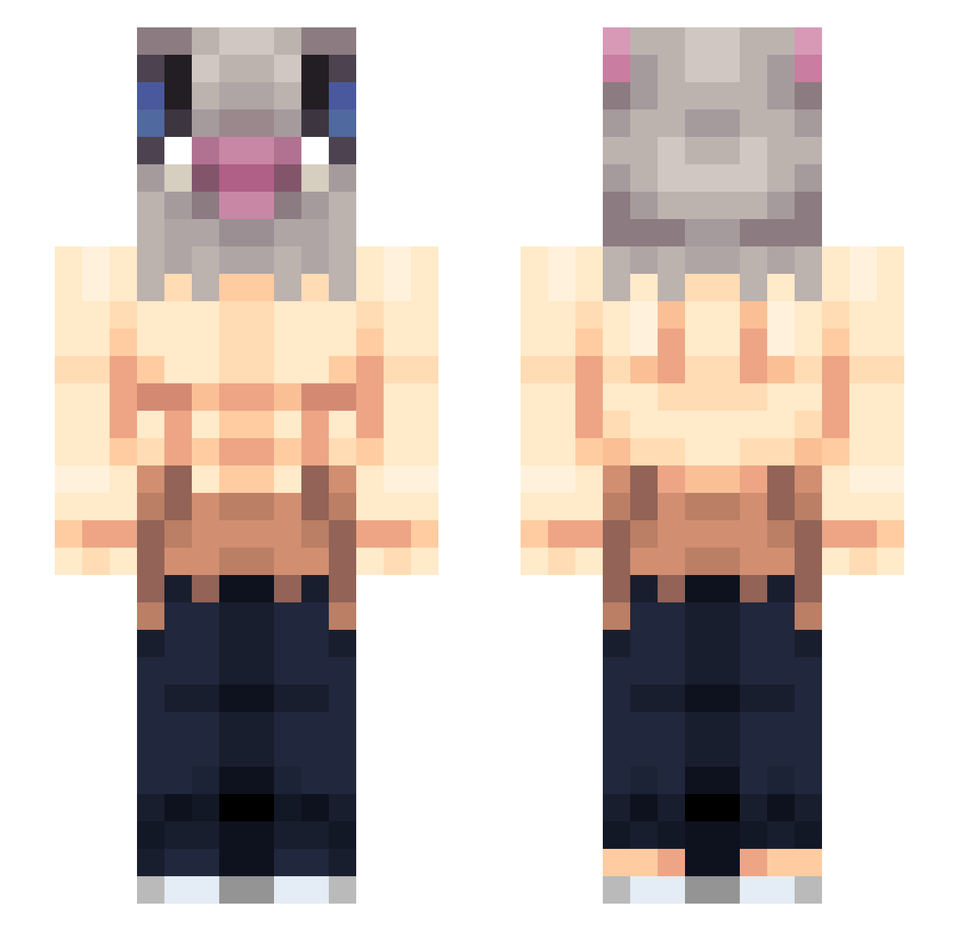 Nikewski Minecraft skin, front and back view