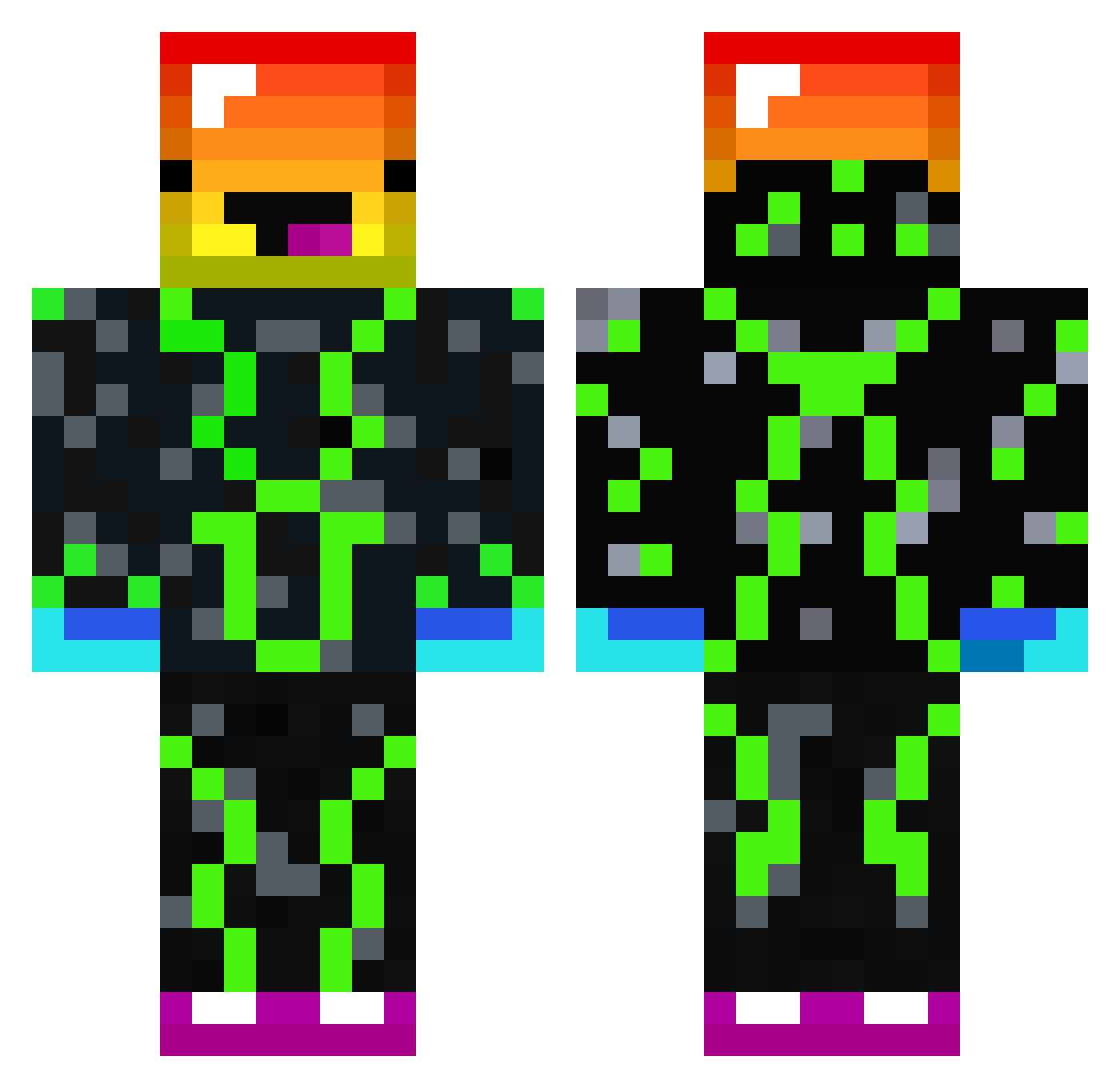 thatsthe Minecraft skin, front and back view