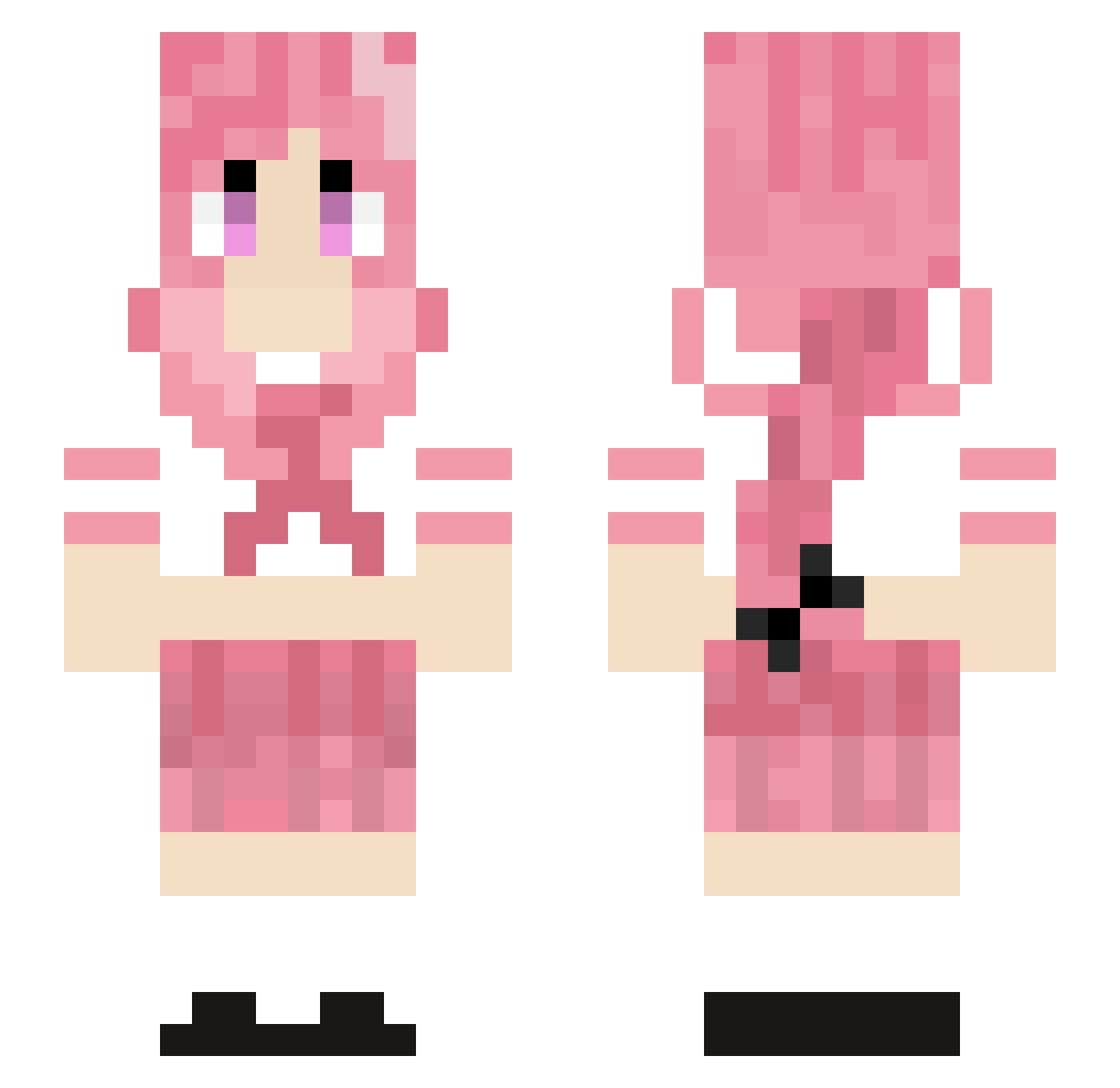 Korbishy Minecraft skin, front and back view