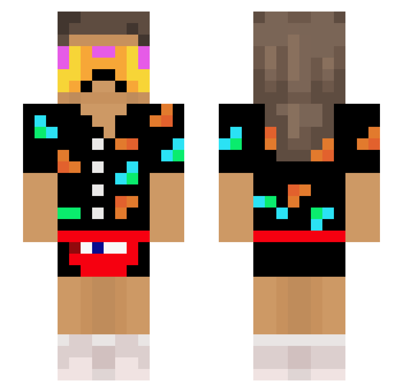 WuTone Minecraft skin, front and back view