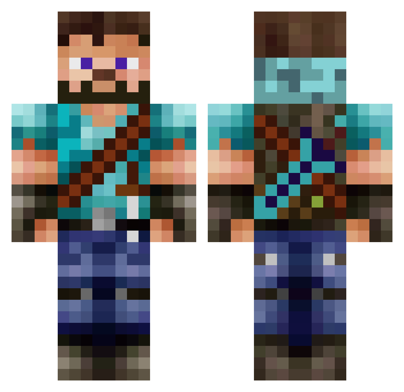 YourGoddd Minecraft skin, front and back view