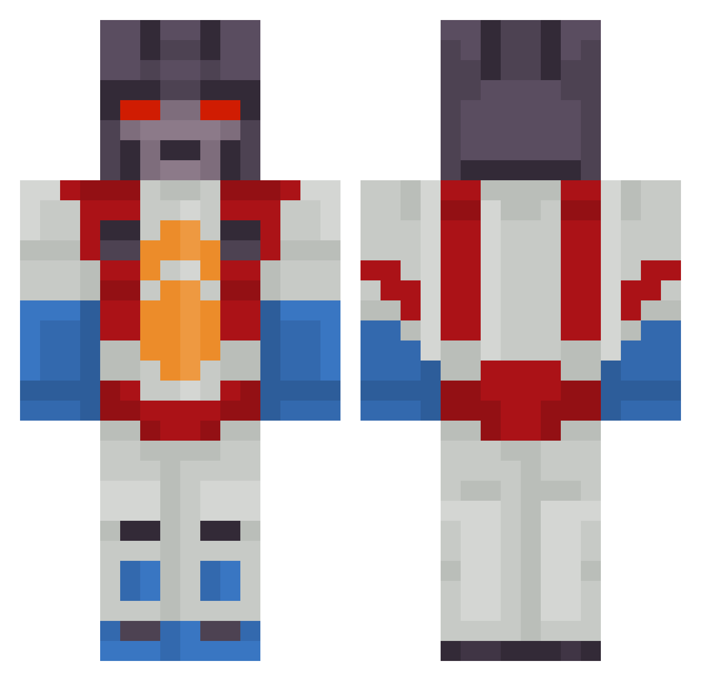 KingofKnights420 Minecraft skin, front and back view