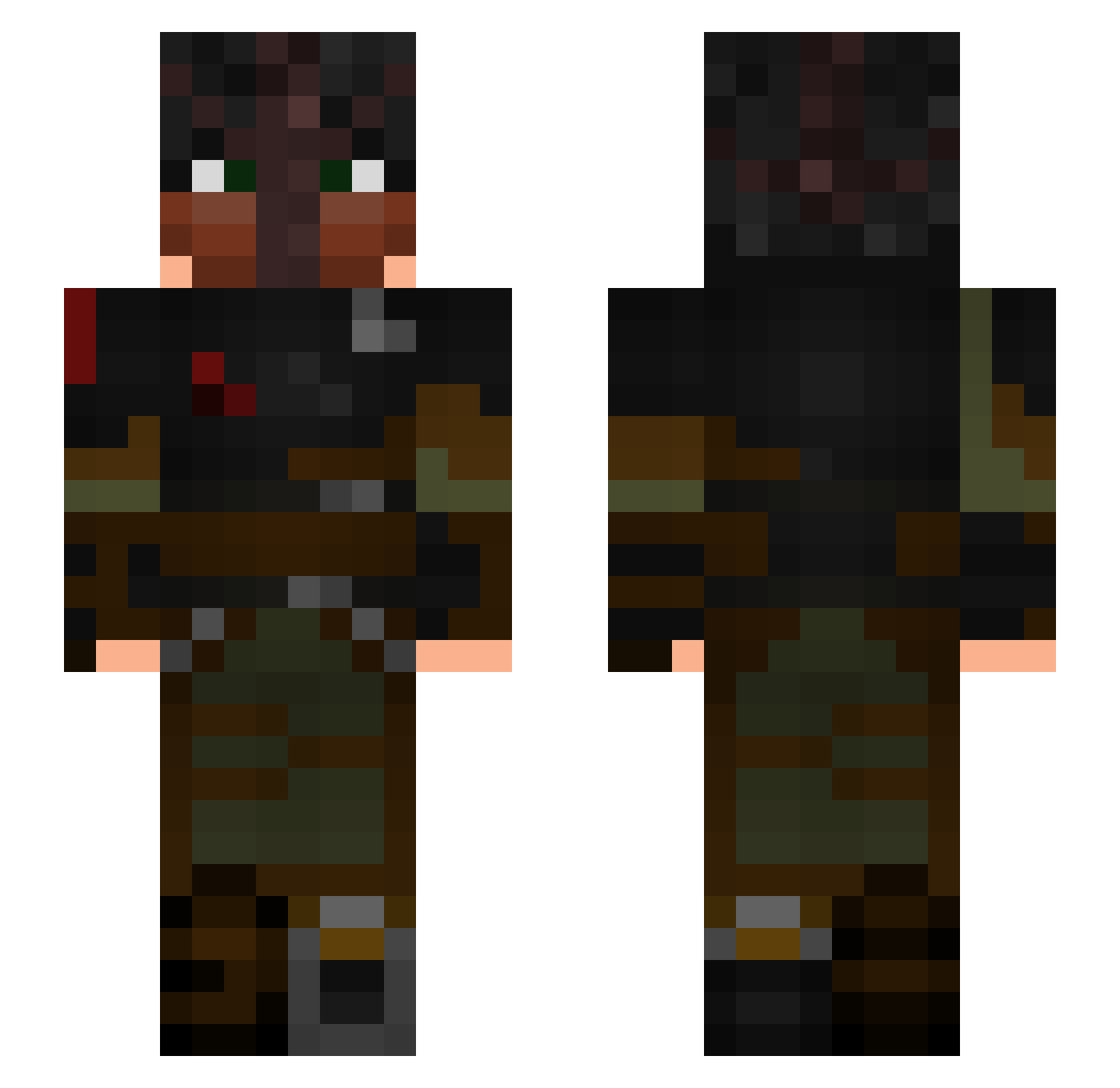journies Minecraft skin, front and back view