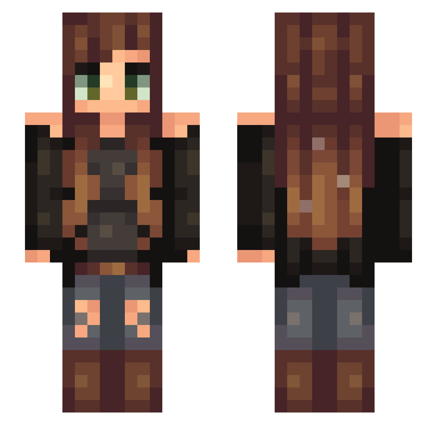 Vinyl Minecraft skin, front and back view