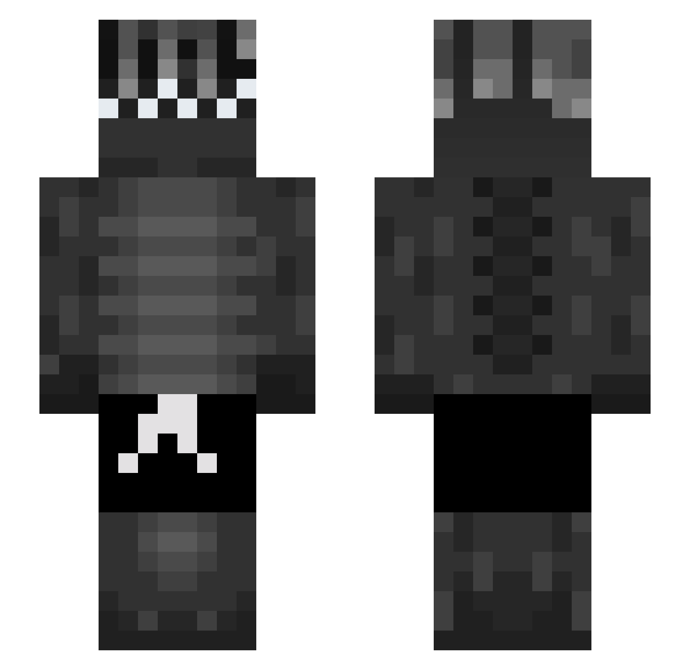 WysTwizzy Minecraft skin, front and back view