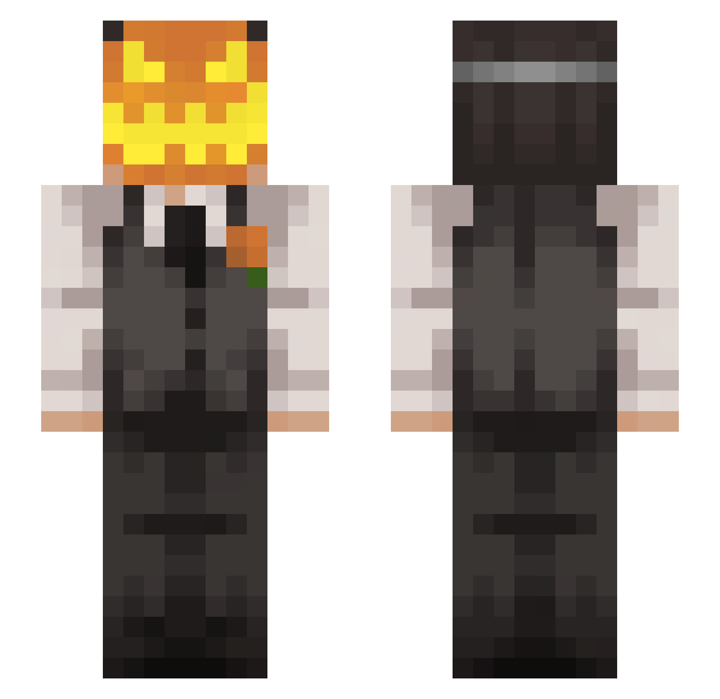 Unkn0wnM4sked Minecraft skin, front and back view