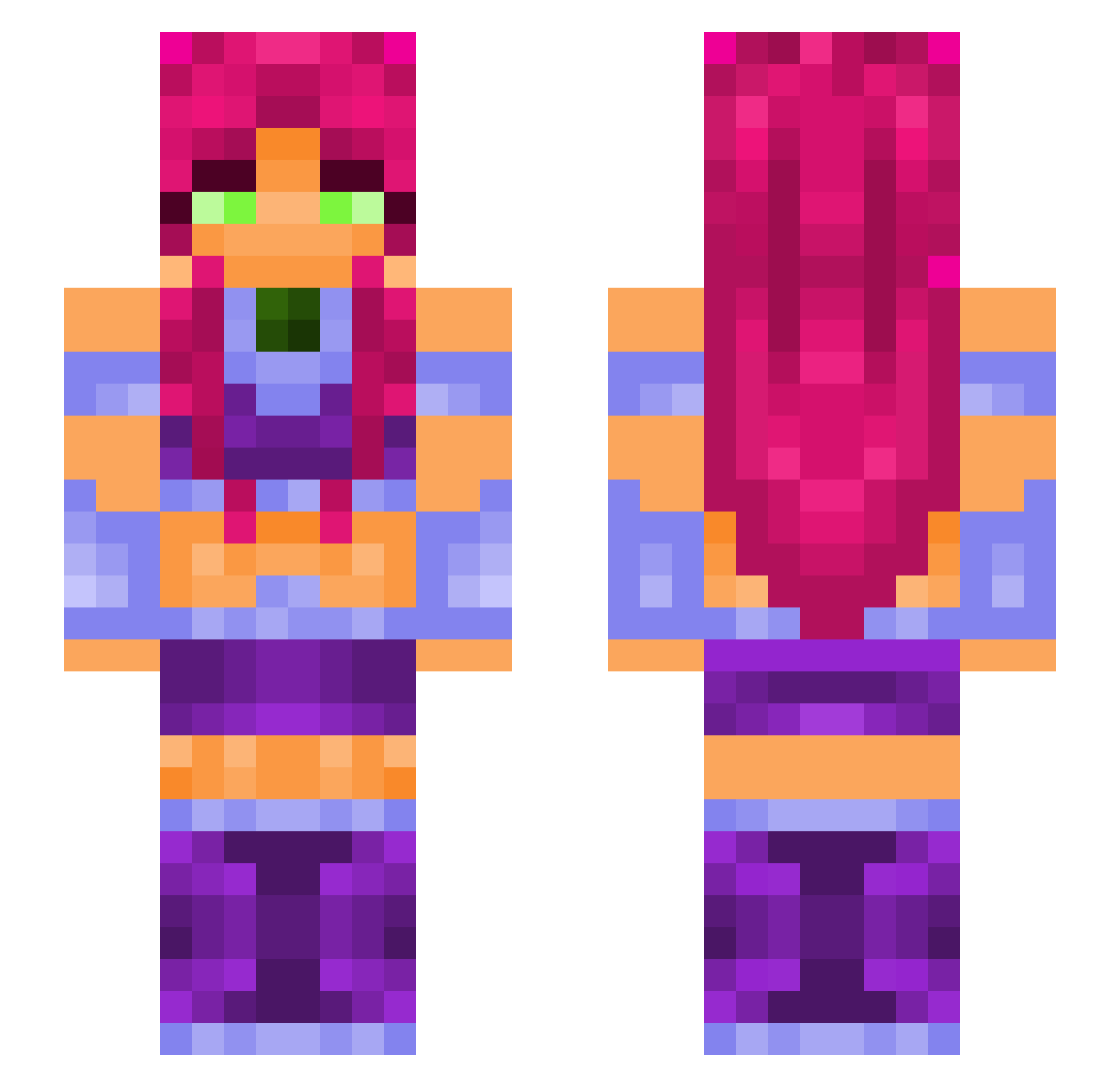 p1cklejuice Minecraft skin, front and back view