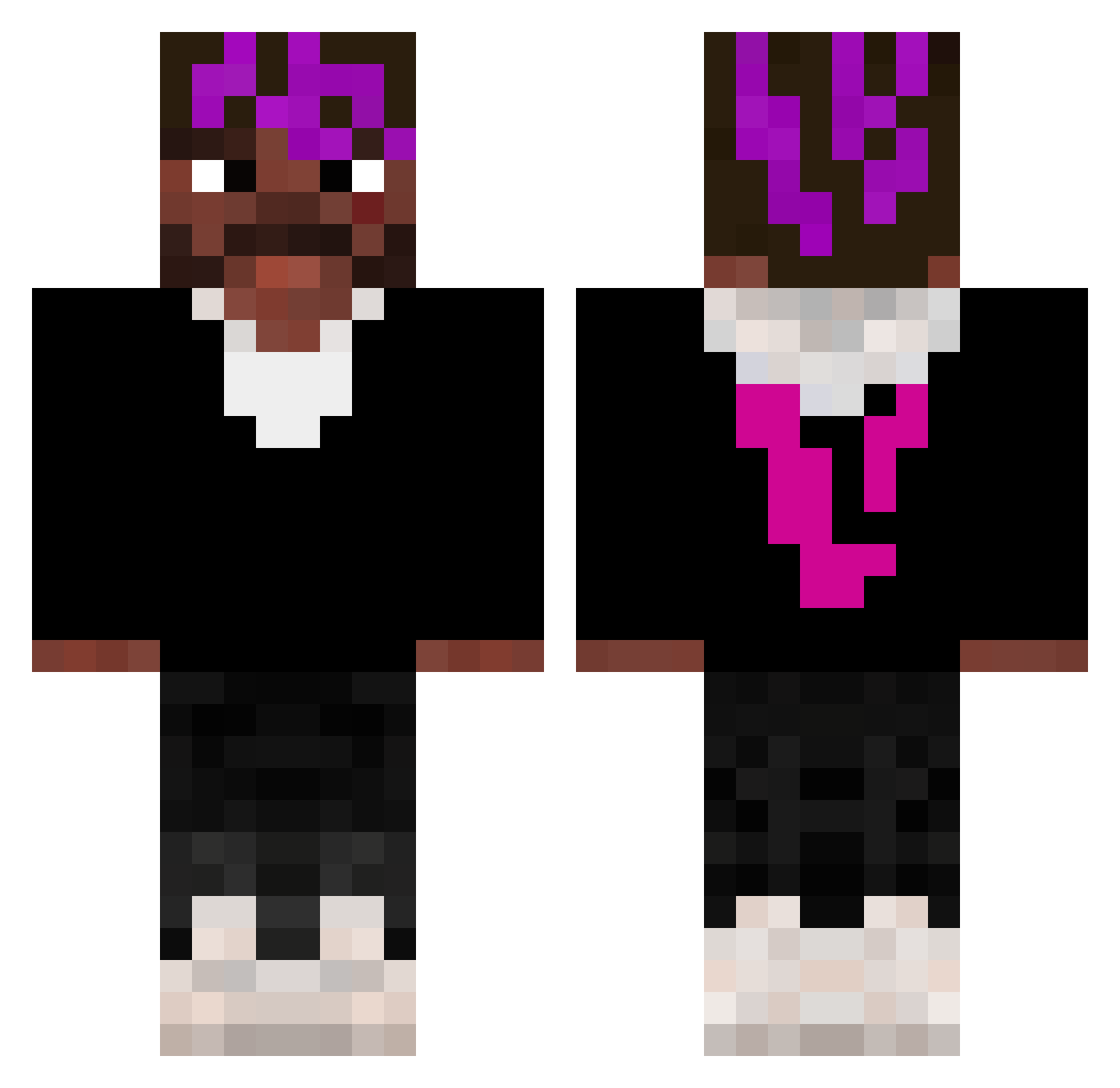 SIMPLYMATIC Minecraft skin, front and back view
