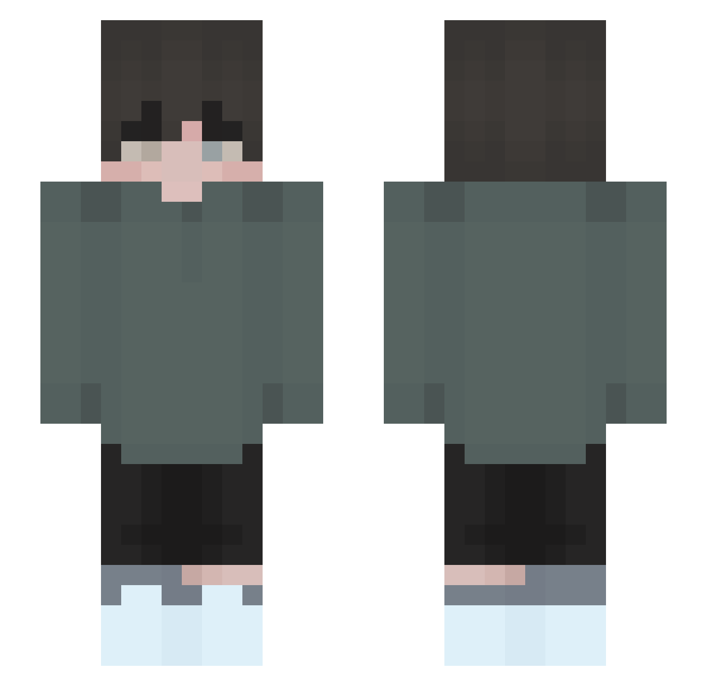 Vego23 Minecraft skin, front and back view