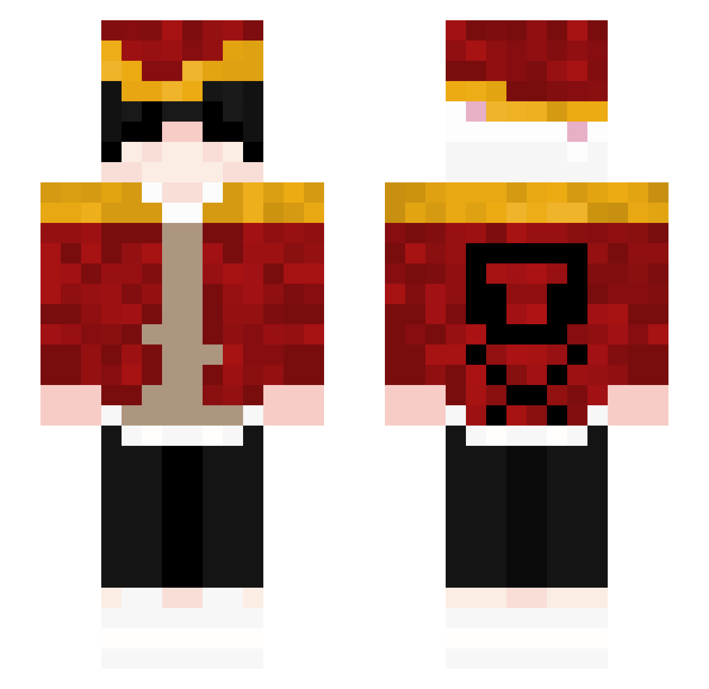 Suld Minecraft skin, front and back view