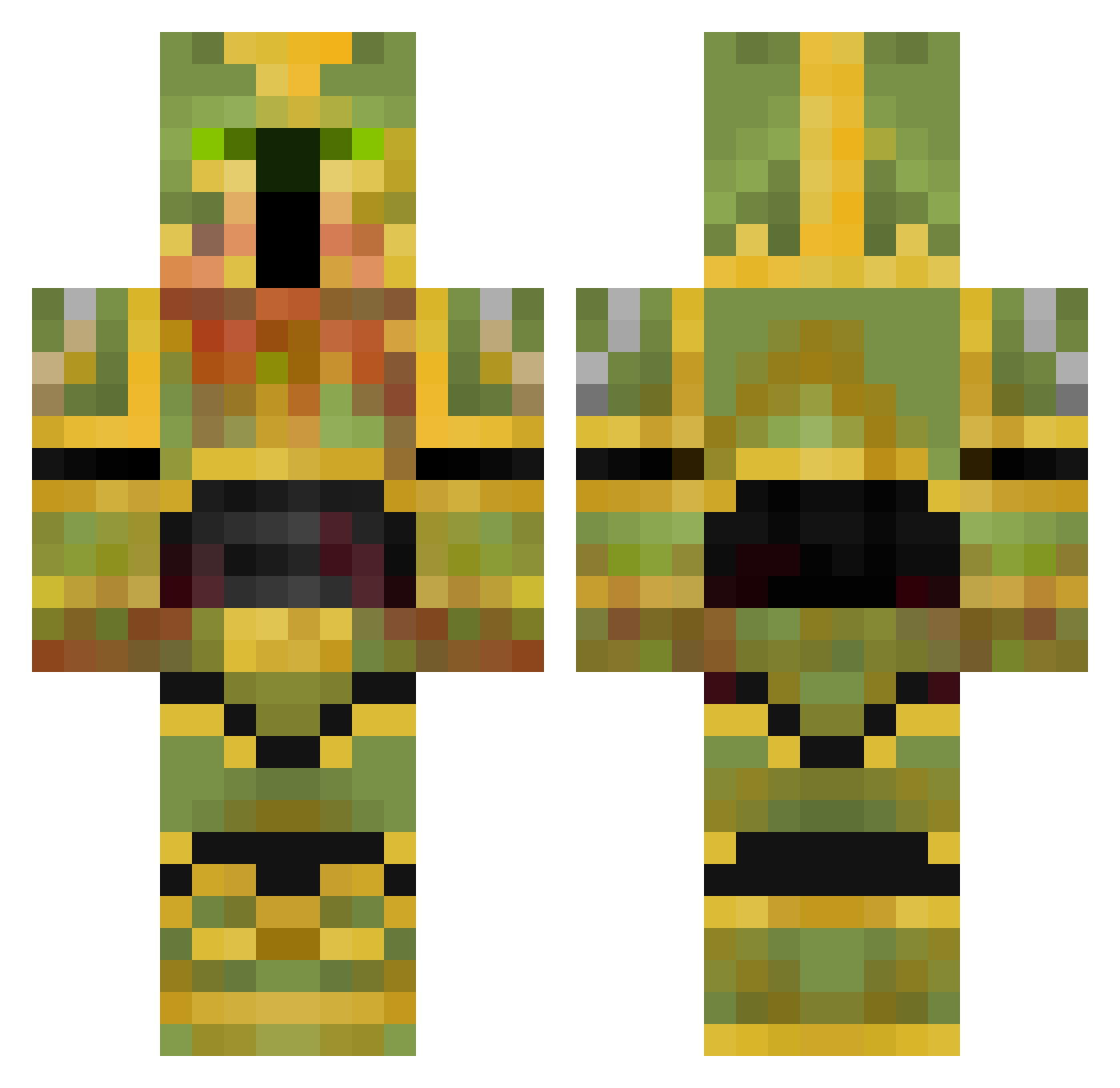 dxvilHusky Minecraft skin, front and back view