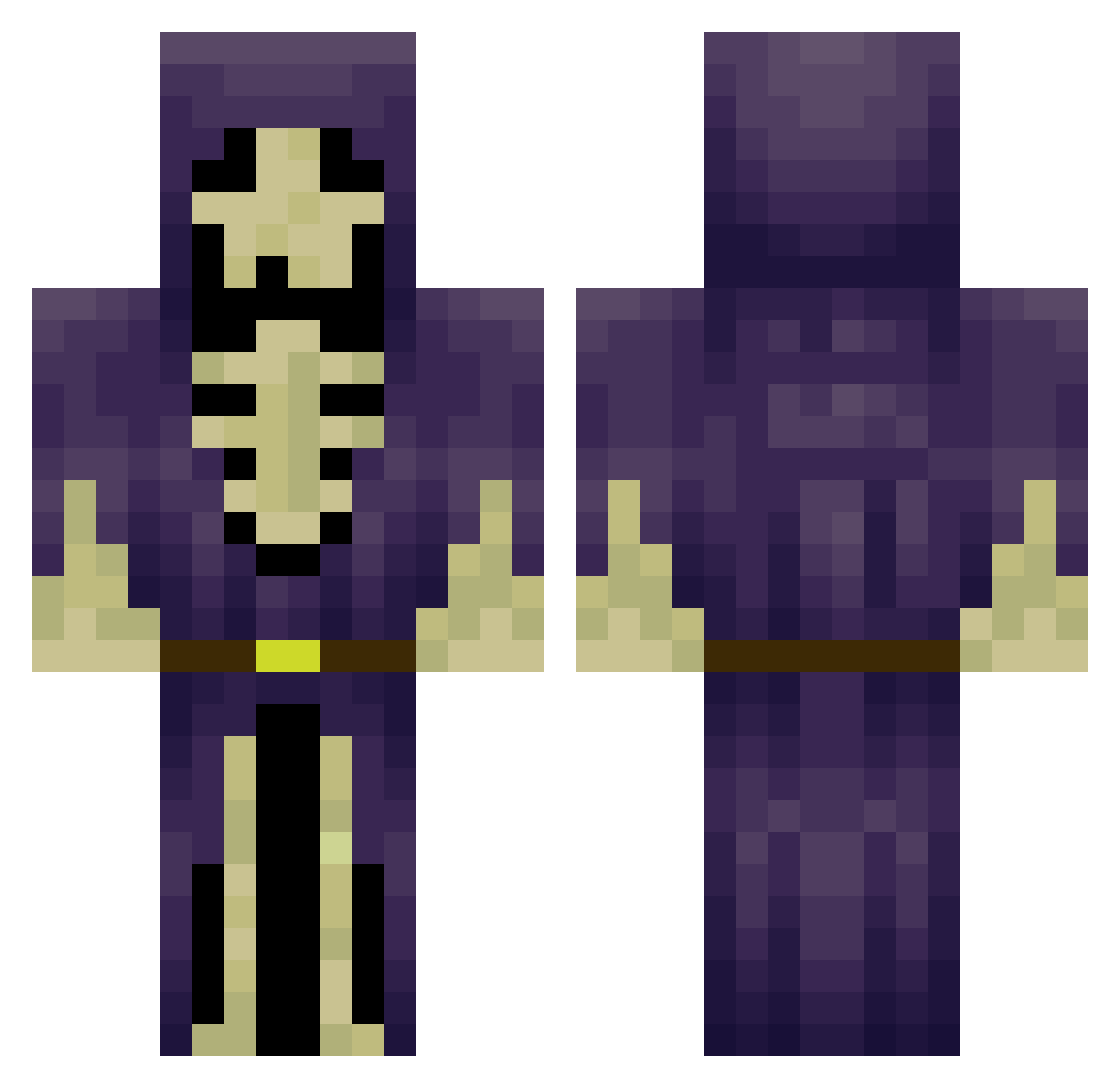 Papitoox Minecraft skin, front and back view