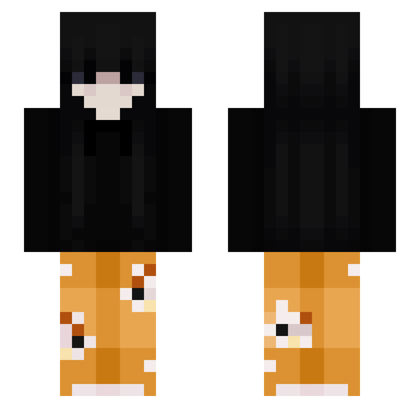 tiredlylilacc Minecraft skin, front and back view