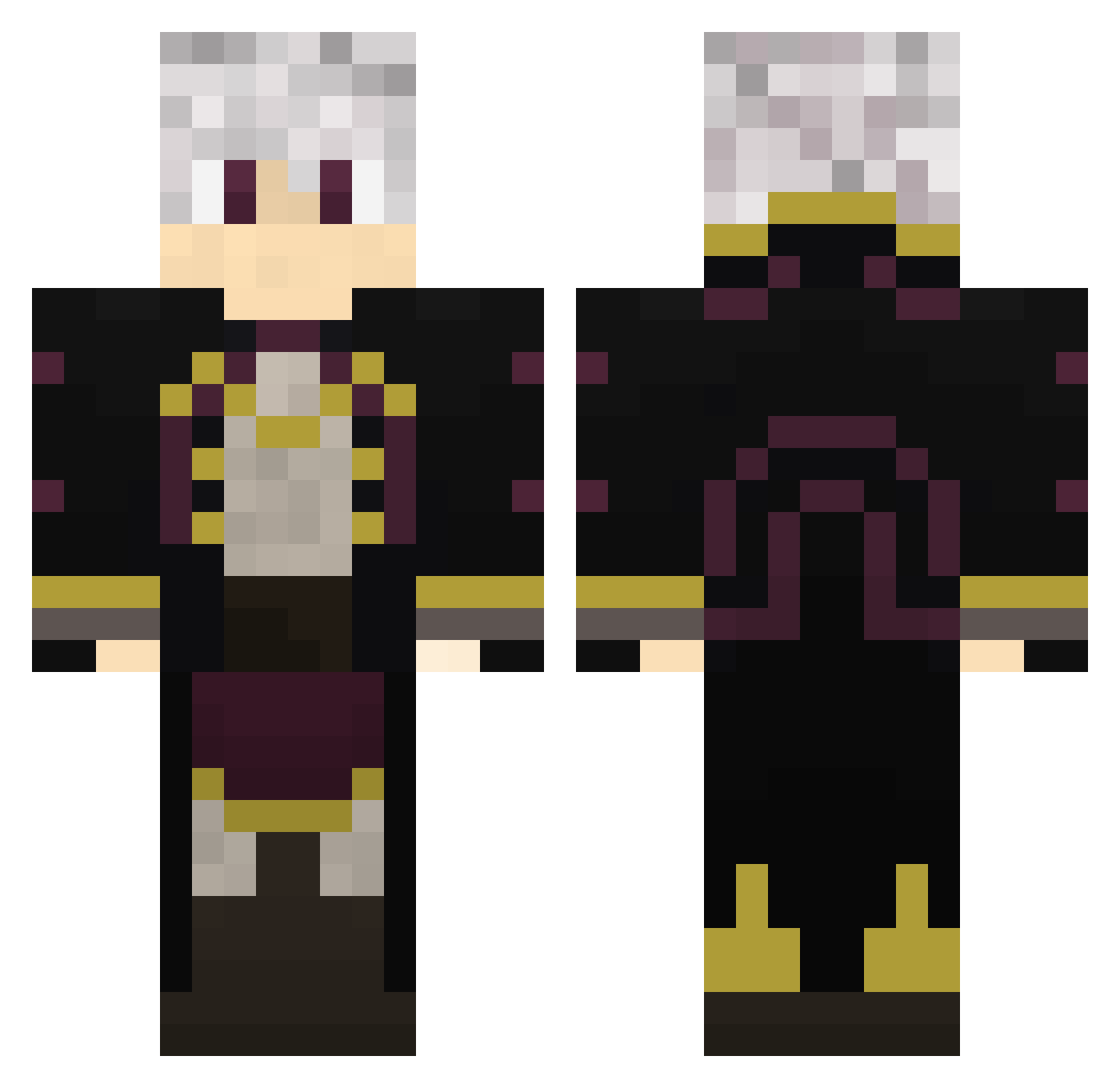 LeMaximus Minecraft skin, front and back view