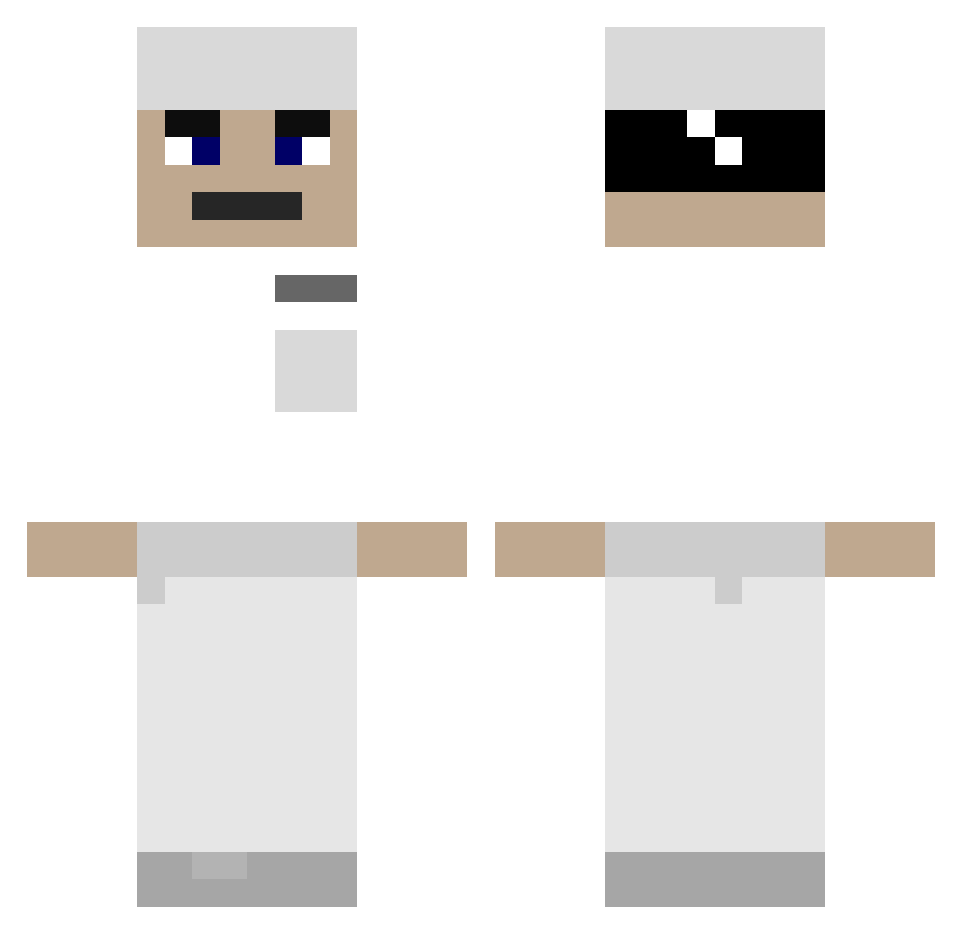 Neuropathical Minecraft skin, front and back view