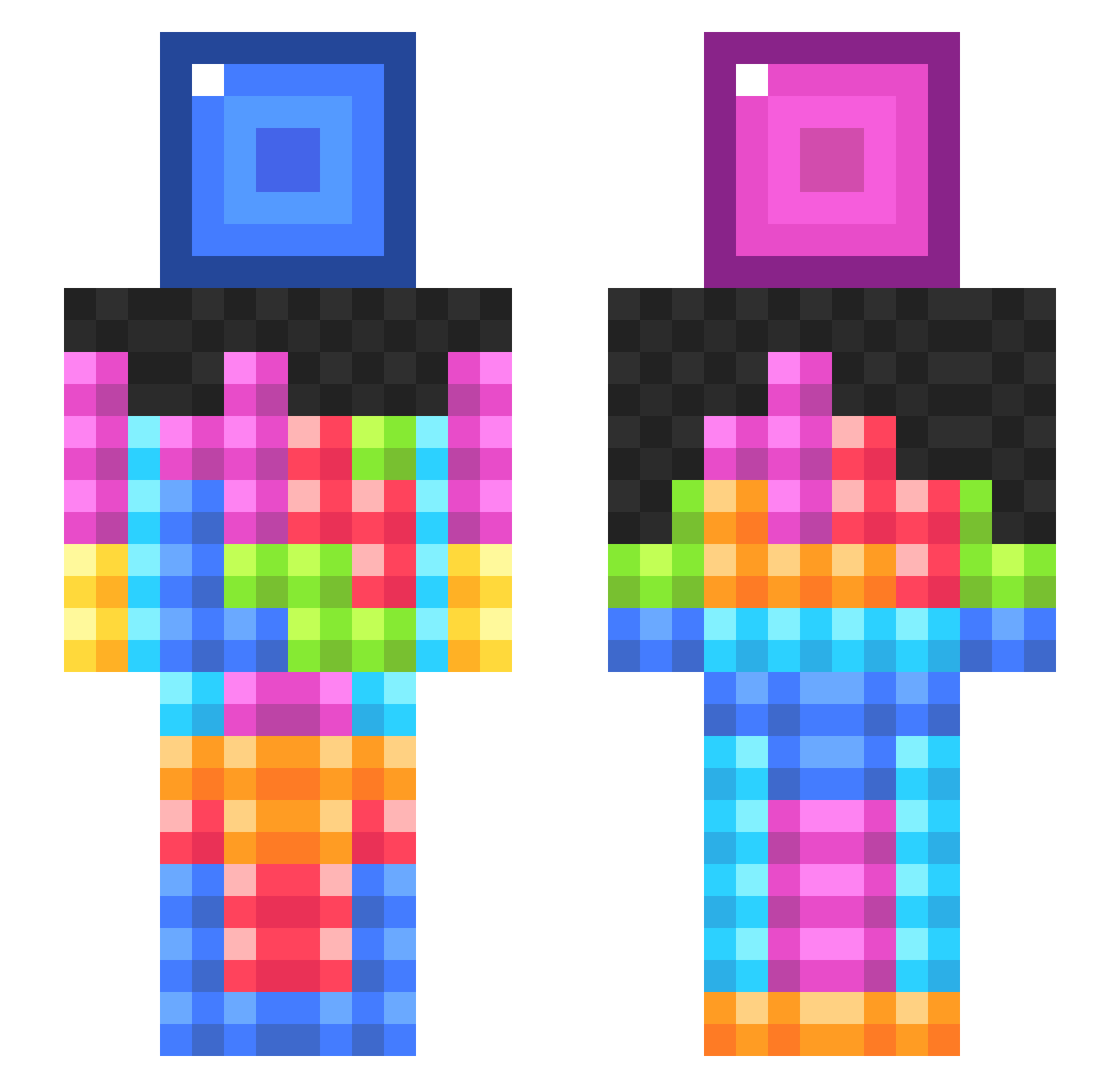 CyberGame_XD Minecraft skin, front and back view