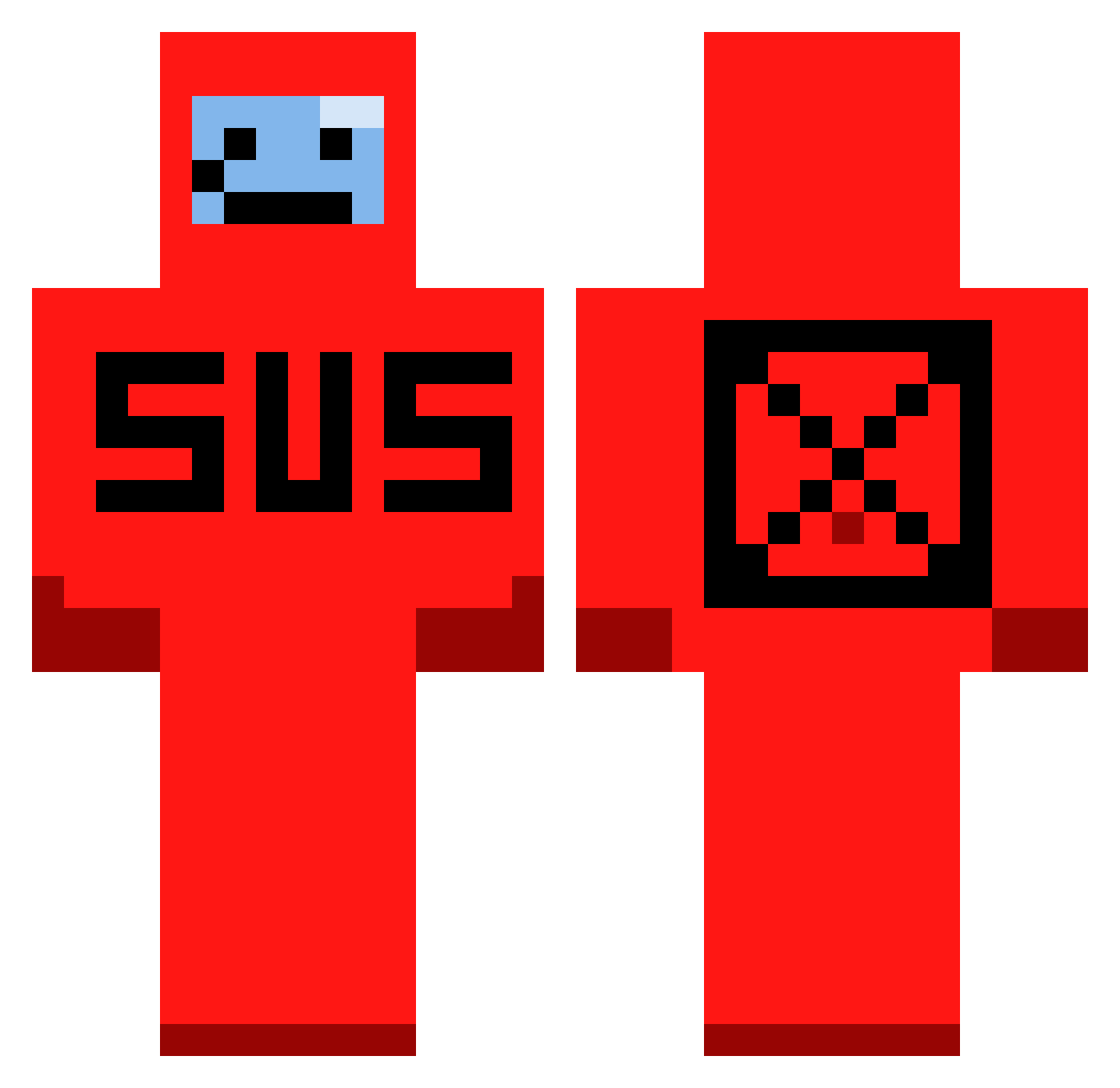 foohdsytube Minecraft skin, front and back view
