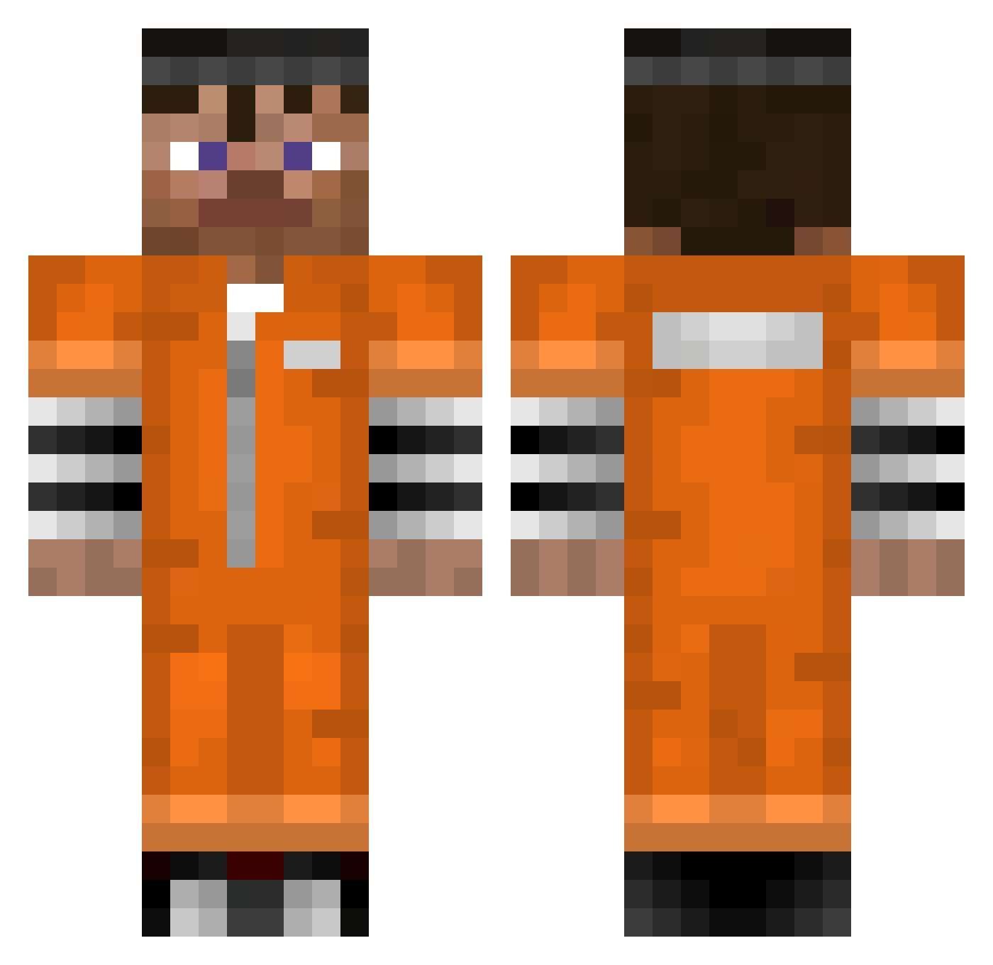 Apollosenz Minecraft skin, front and back view