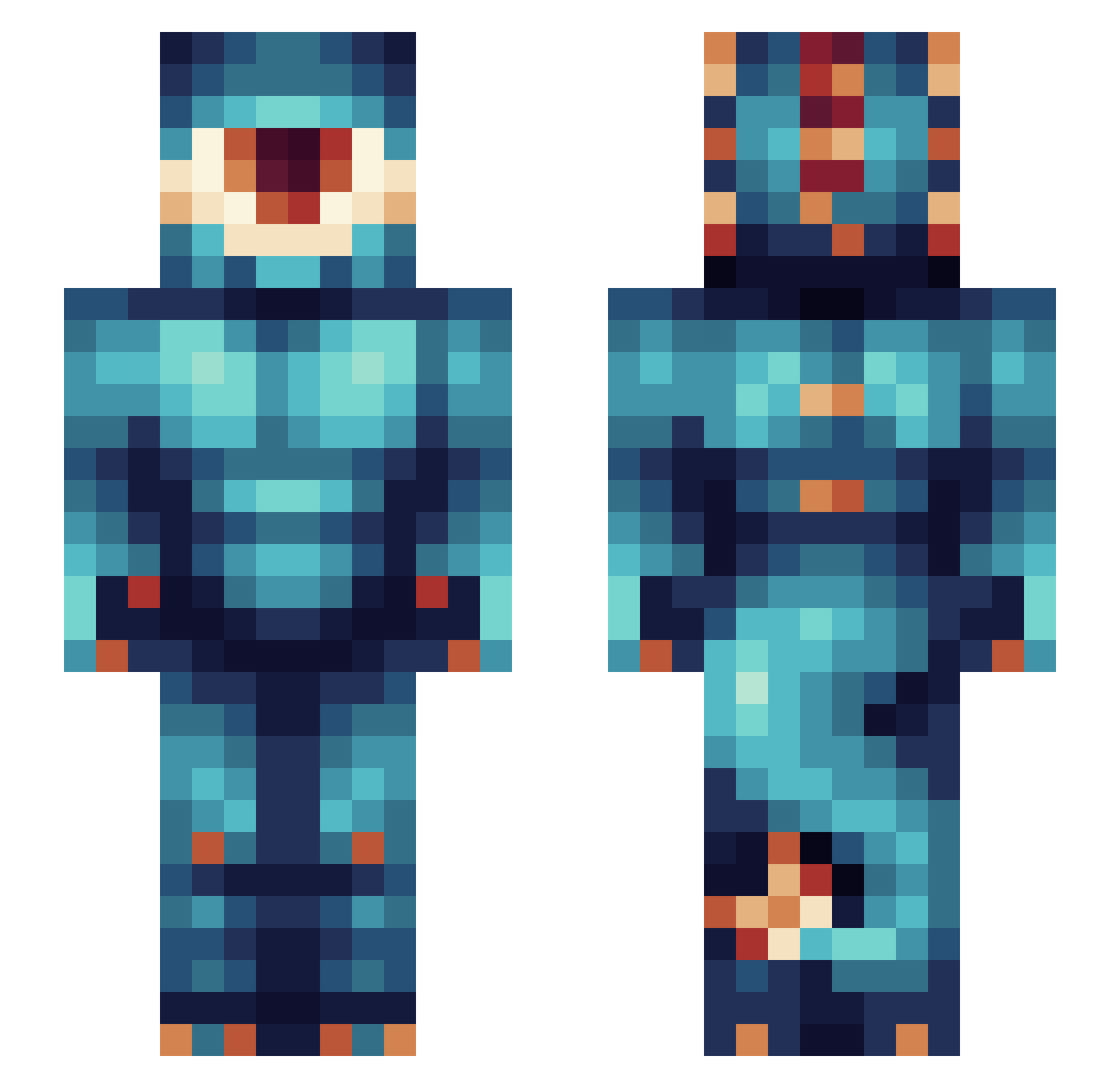 Husk1e_7 Minecraft skin, front and back view