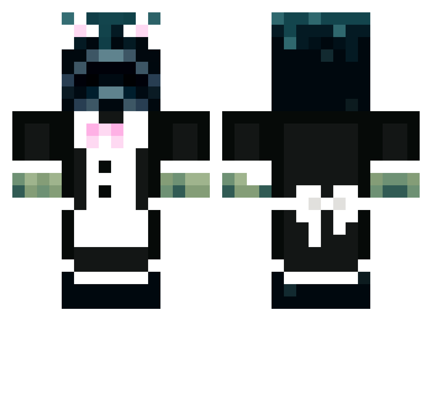 Xktsi Minecraft skin, front and back view
