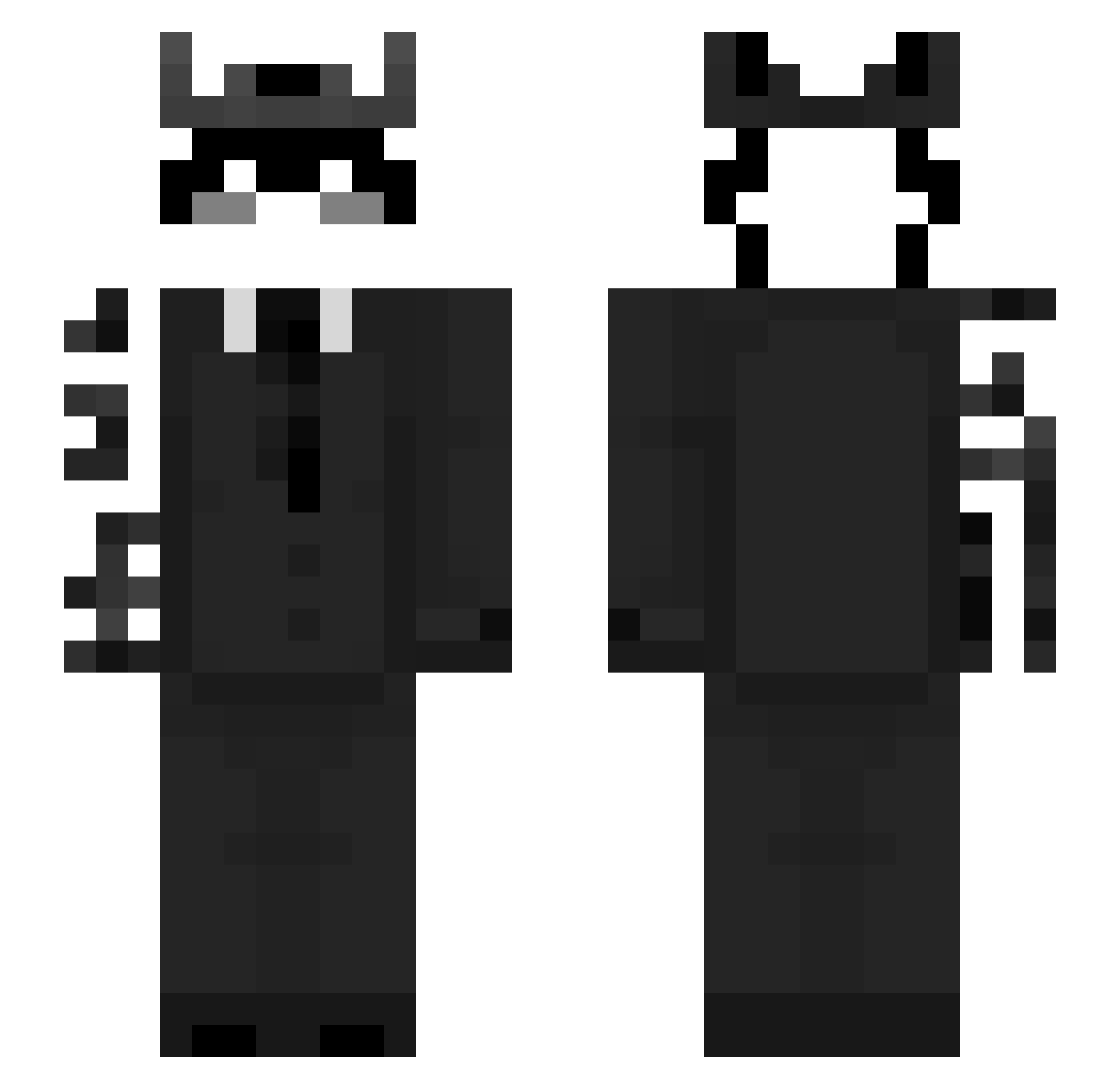 Rocker1337 Minecraft skin, front and back view