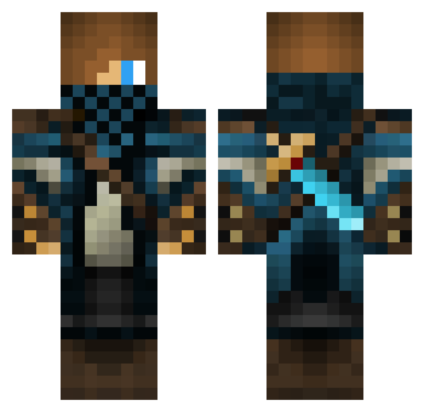 whitechuan Minecraft skin, front and back view