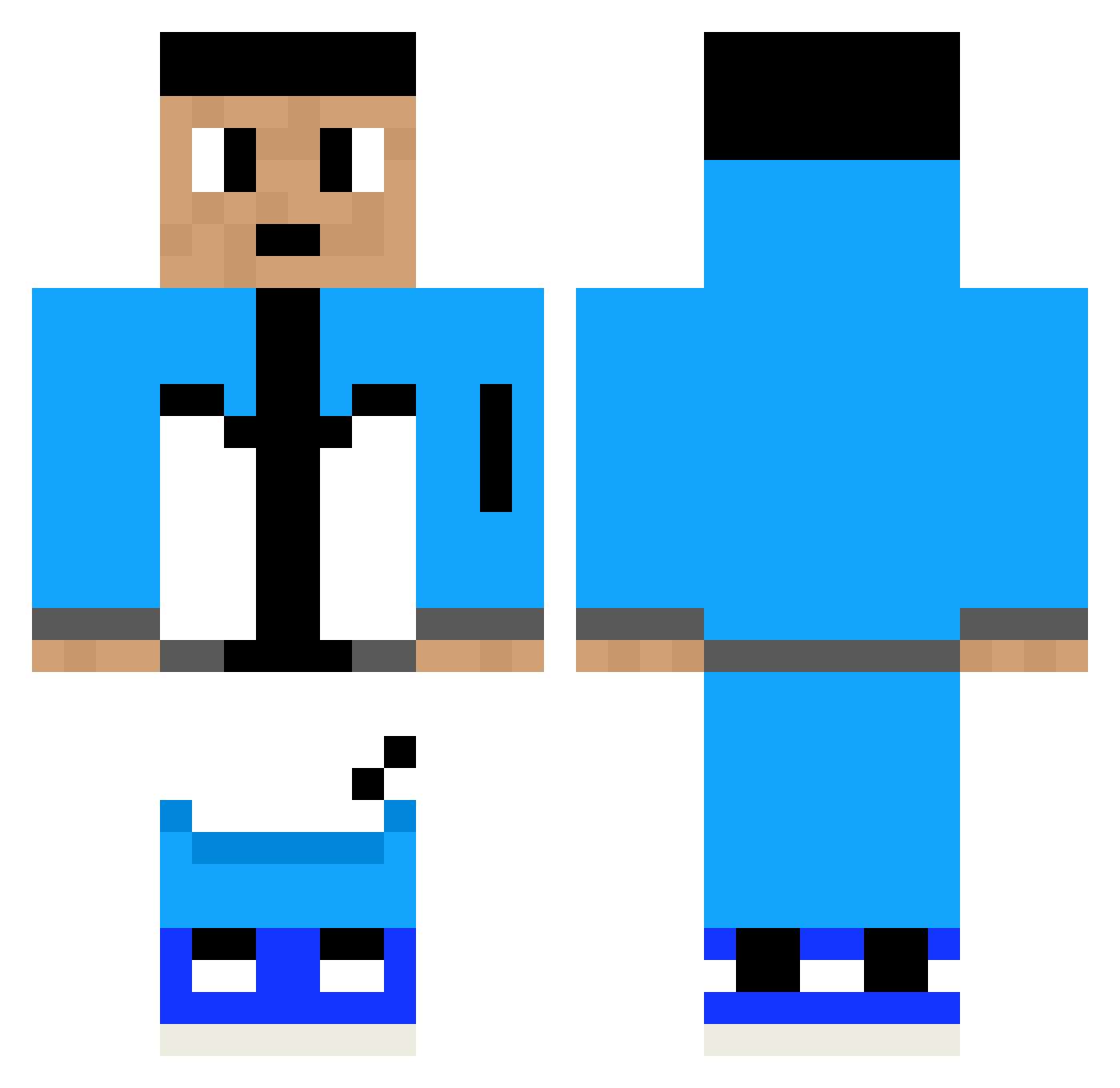 evanzzkls Minecraft skin, front and back view